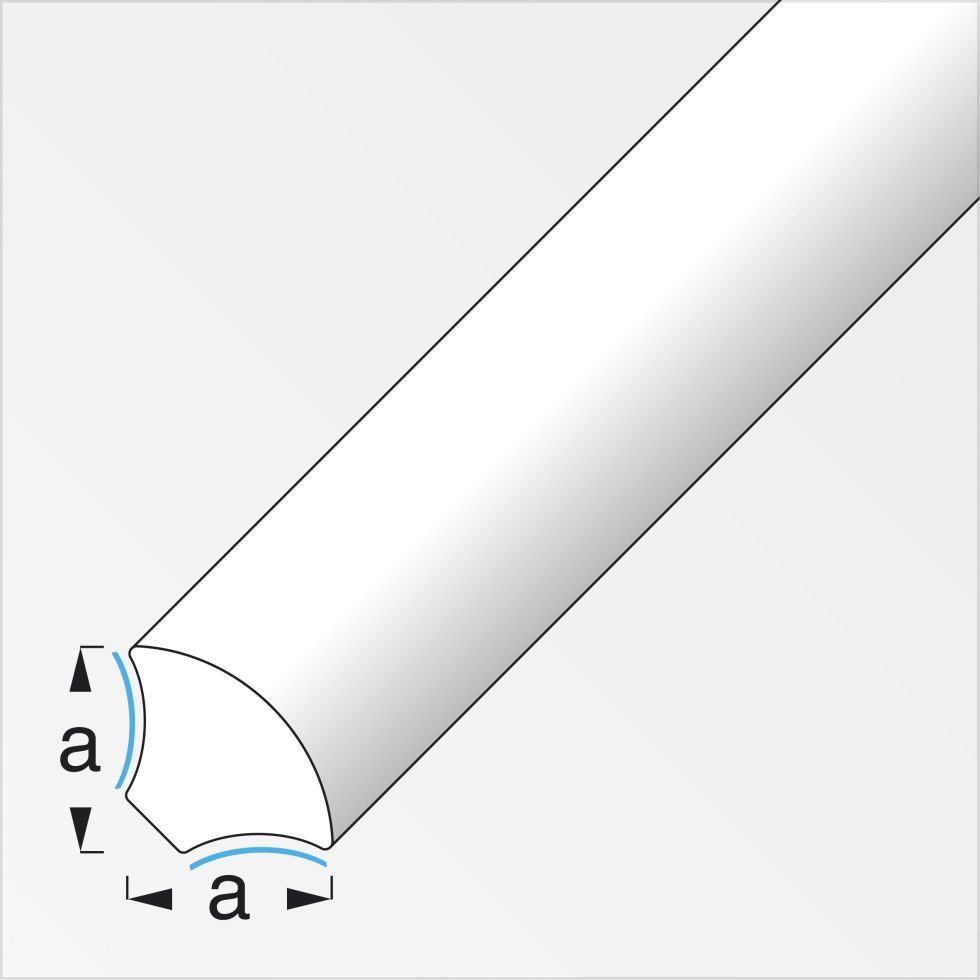 alfer Winkelprofil alfer Viertelkreis-Eckleiste 1 m, 14 mm PVC