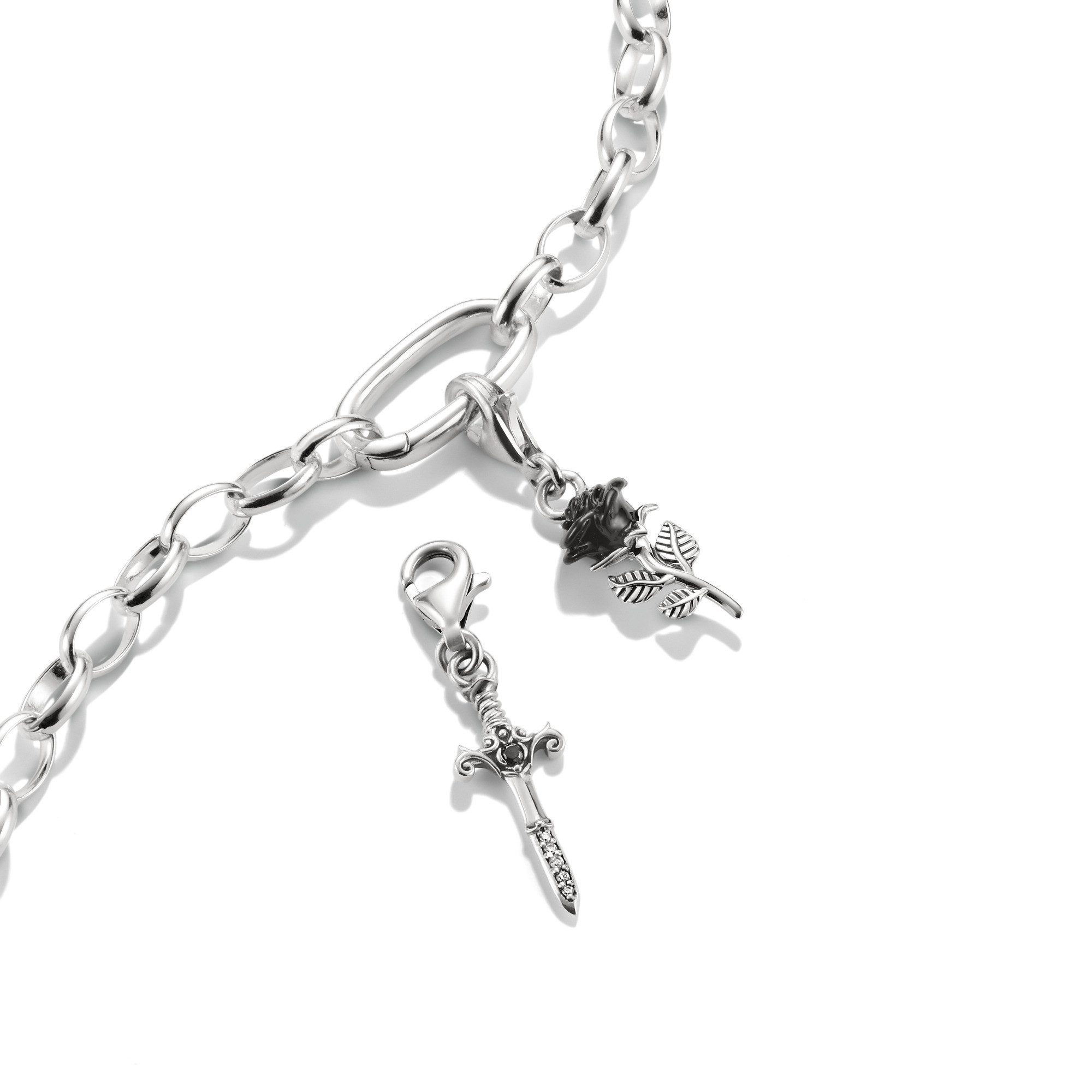 THOMAS SABO Charm-Einhänger True Romance Schwert-Design Charm - Original, mit Zirkonia (synth)