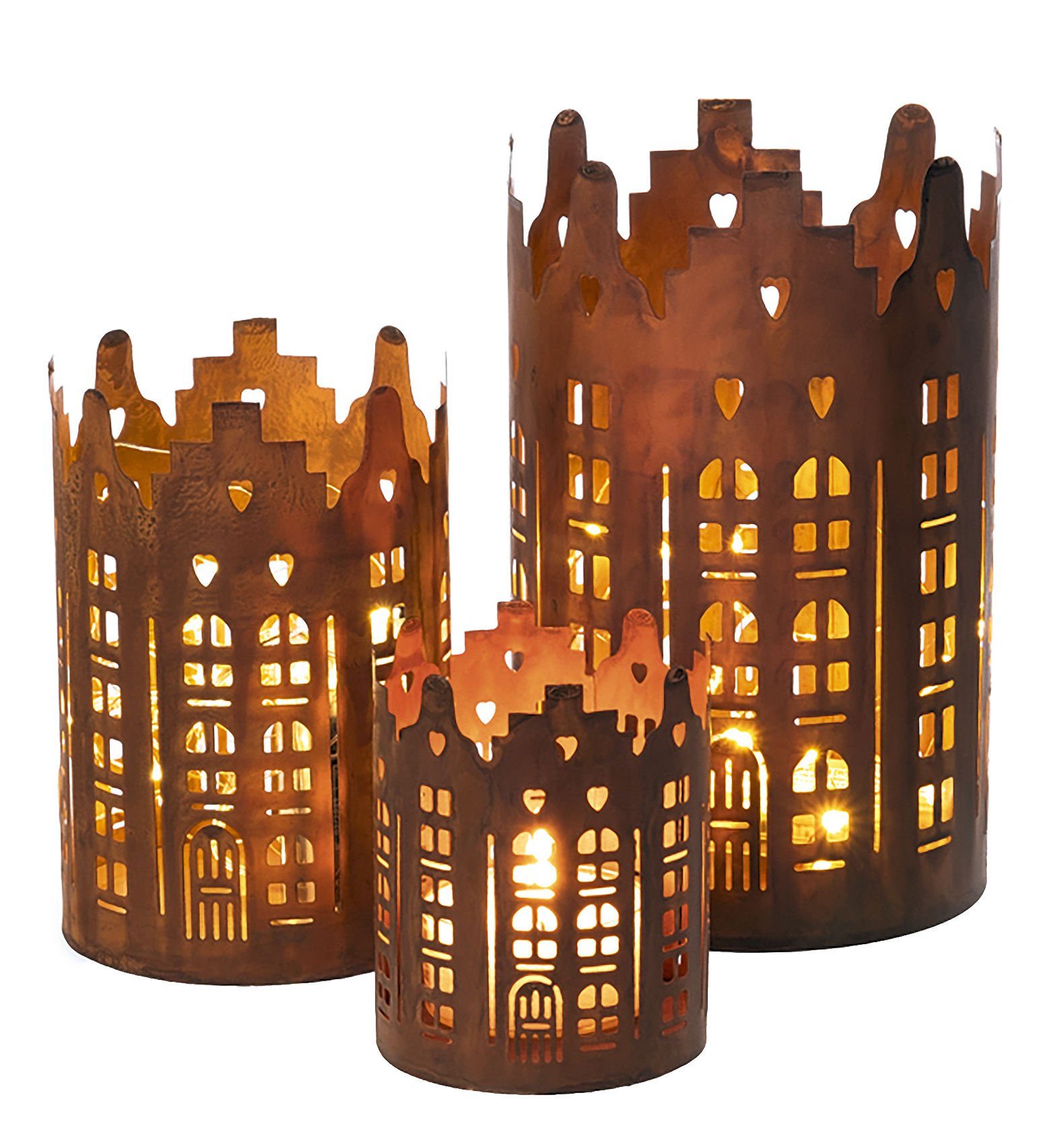 Spetebo Windlicht Metall Weihnachts Windlicht rund günstig online kaufen