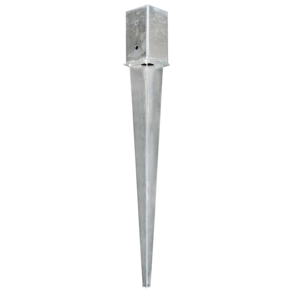 cm Erdspieße Stahl Silbern 12 Stk Verzinkter Einschlagbodenhülse vidaXL 8876