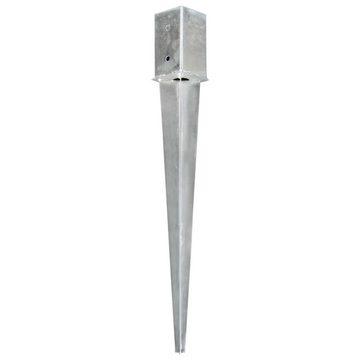 vidaXL Einschlagbodenhülse Erdspieße 6 Stk Silbern 8876 cm Verzinkter Stahl