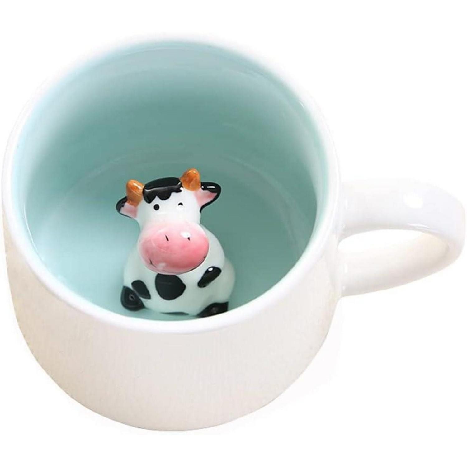 LuxusKollektion Tasse Süße Kuh Kaffeebecher Tasse 3D Tier Keramik 230ml Geschenkidee, Keramik