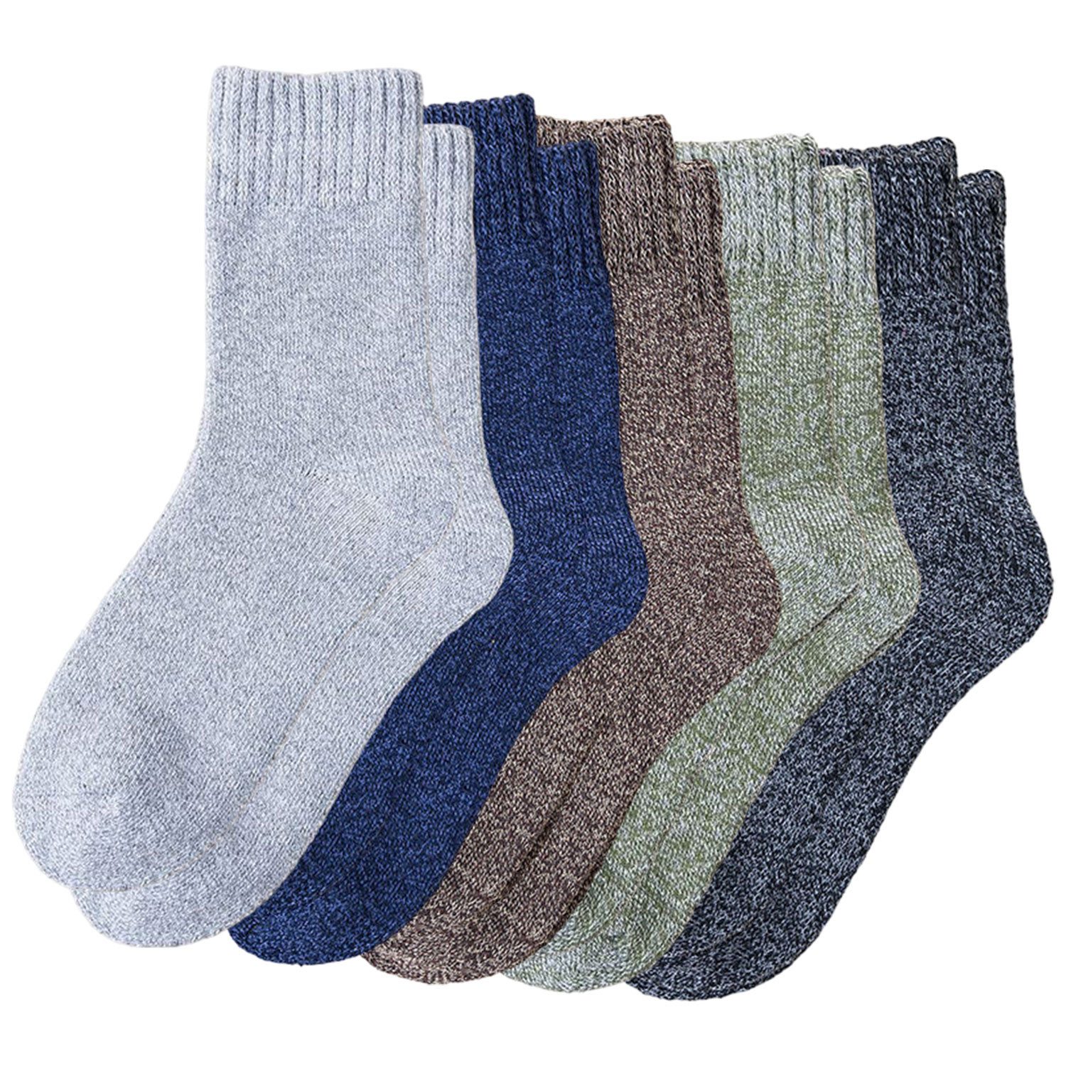 Refttenw Термоноски 5 Paar Winter Warme Термоноски mit Frottee für Damen Herren