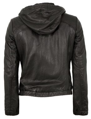 Gipsy Lederjacke G2WMaev Gipsy - Damen Echtleder Lederjacke Lammnappa Blouson Kapuze schwarz