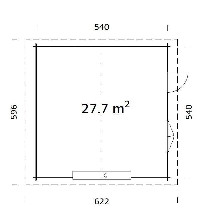 BxTxH: mit hellbraun Garage 622x596x312 Sektionaltor, cm, Palmako Roger,