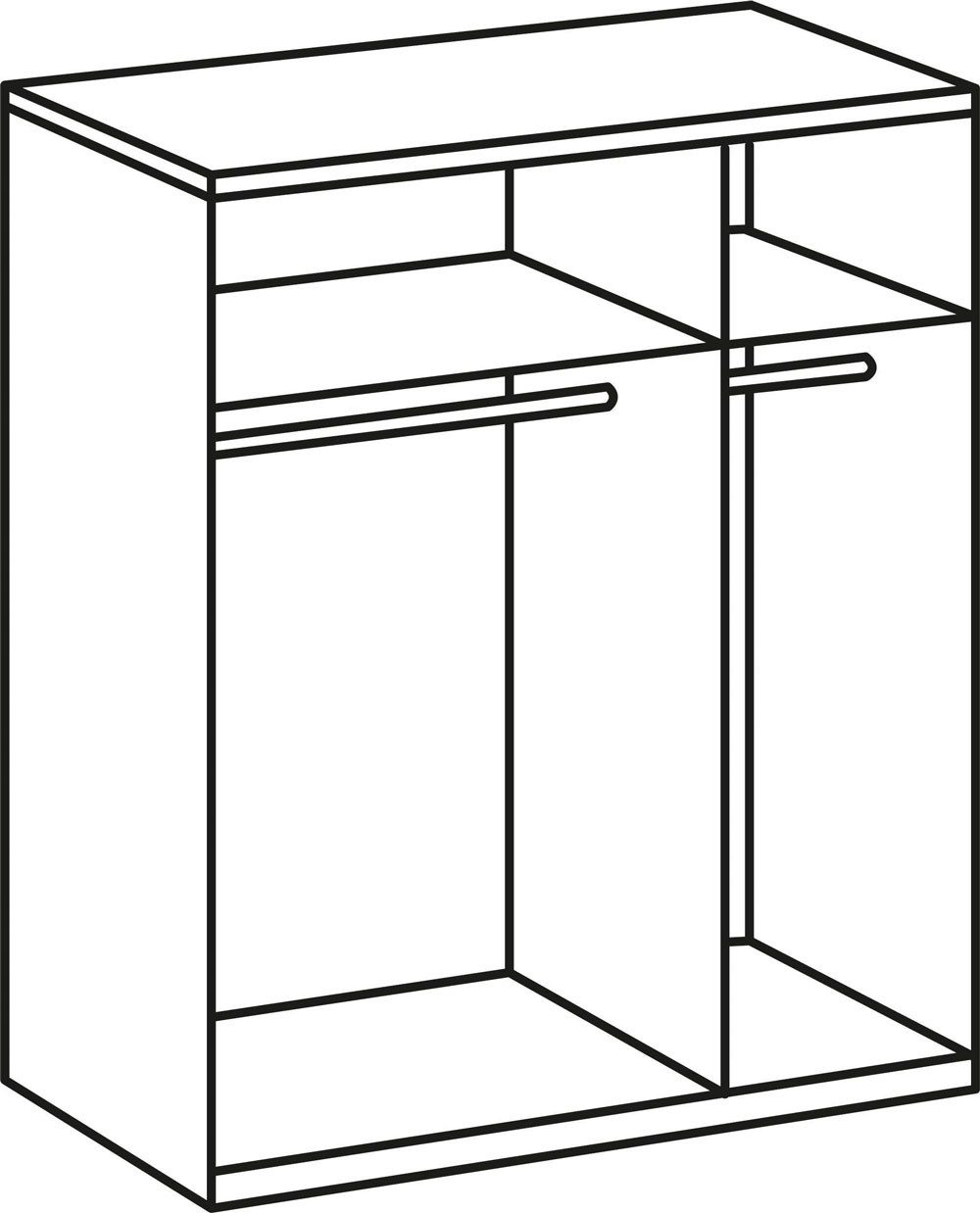 Wimex Kleiderschrank Level (mit Türen, mit Kleiderstangen, mit Einlegeböden, 1-St., moderne Optik, 3-türig) weiß 135cm 3-türig