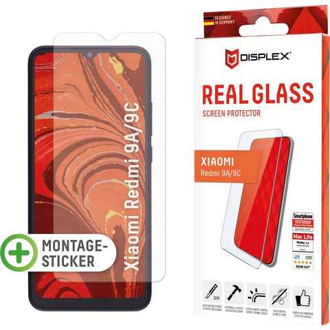 Displex DISPLEX Real Glass Panzerglas für Xiaomi Redmi 9A/9C/9AT (6,5) für Redmi 9A/9C, Displayschutzfolie
