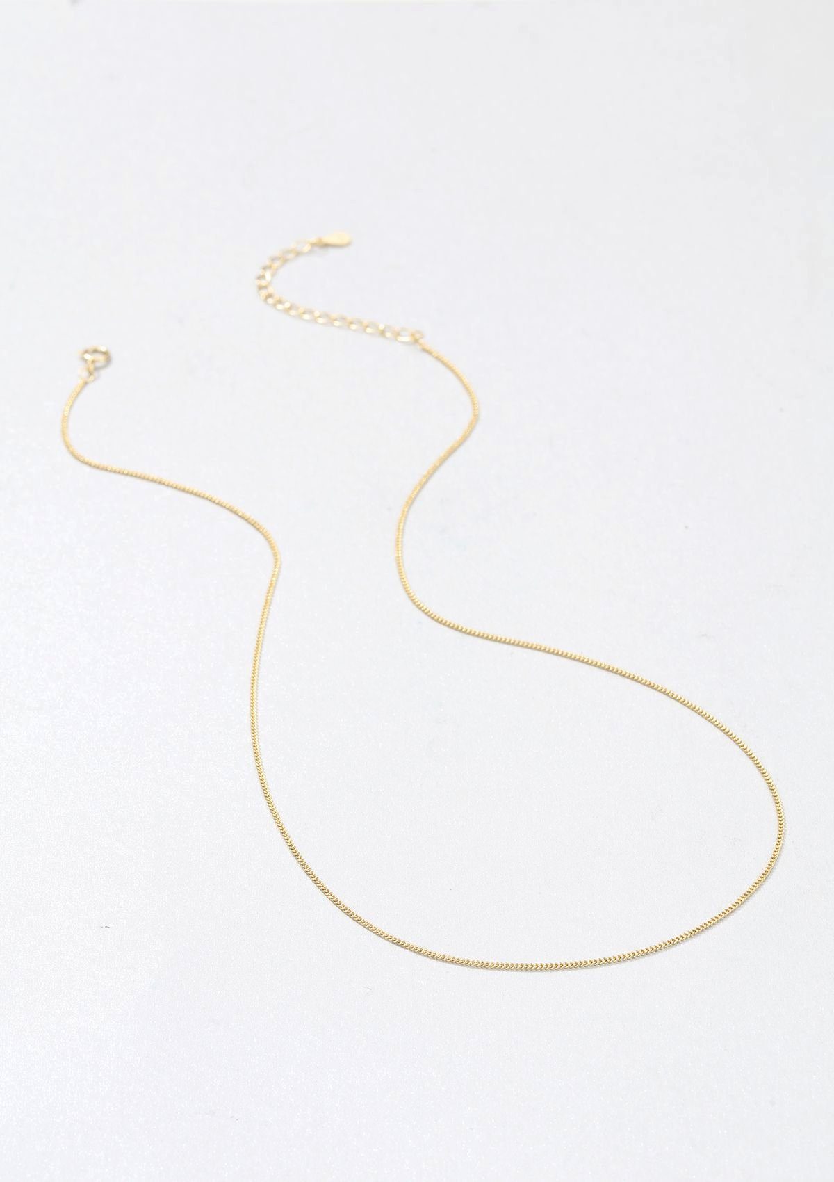 Hey Happiness Silber fein Vergoldet Halskette Look 18K, Layer strukturiert Damen zum Silberkette Kombinieren, hypoallergen 925