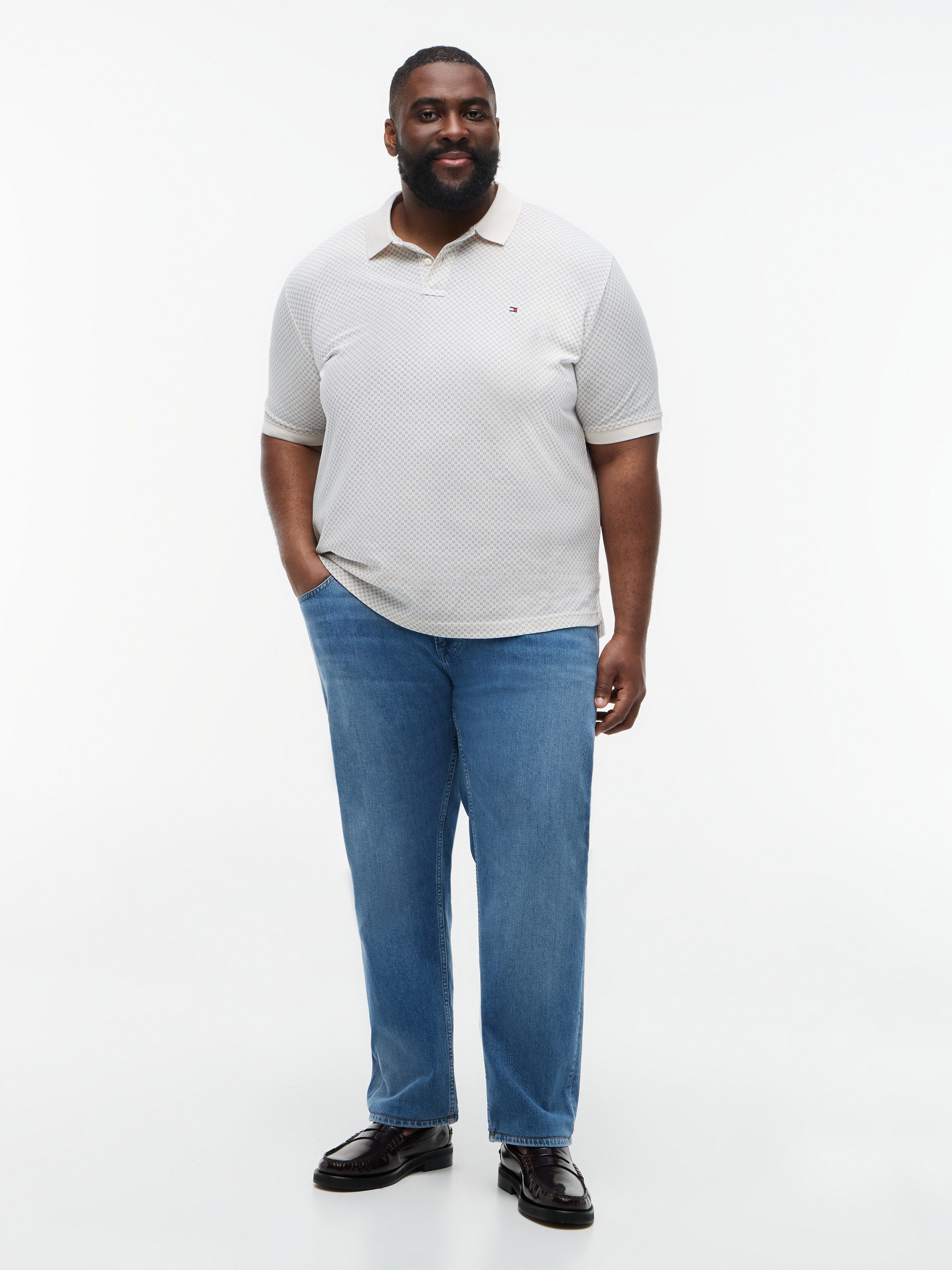 Tommy Hilfiger Big & Tall Poloshirt BT-MICROPRINT PIQUE REGULAR mit geometrischem Muster, Große Größen – Bild 4 von 5