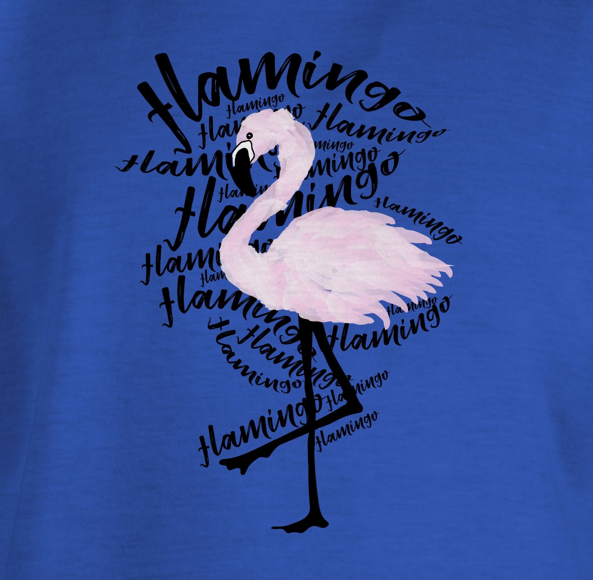 Shirtracer Tiermotiv Animal T-Shirt 3 Print Royalblau Flamingo