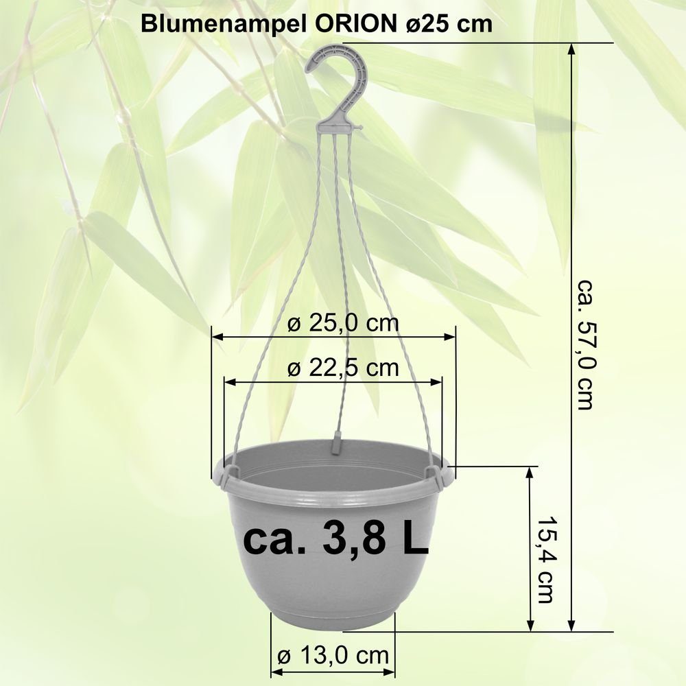 Heimwerkercenter Blumentopf MePla Ampel UV-beständiger ORION - cm Pflanzgefäß - Stück ø25 - Blaulila - wetterfestes 3 - Blumenampel - Pflanztopf