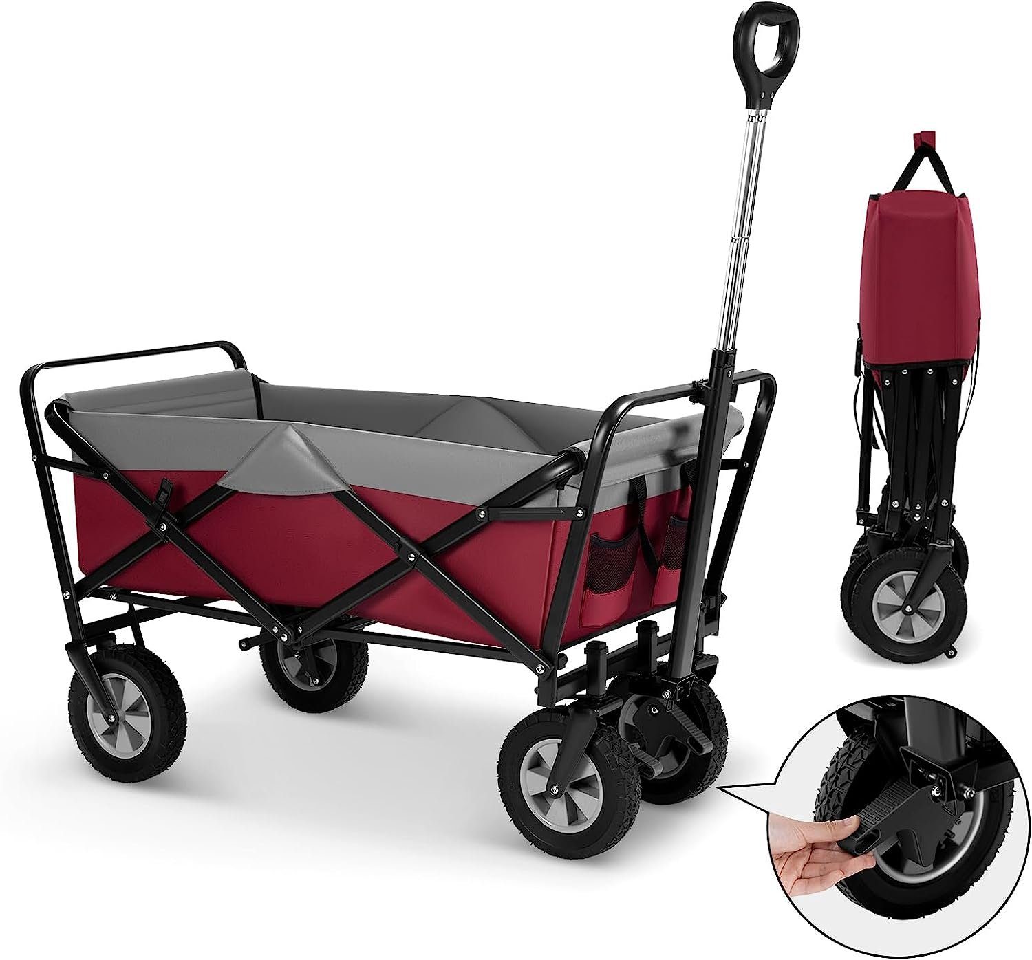 EUGAD Bollerwagen (1-tlg), faltbar, 100 L Transportwagen, verstellbarer Griff