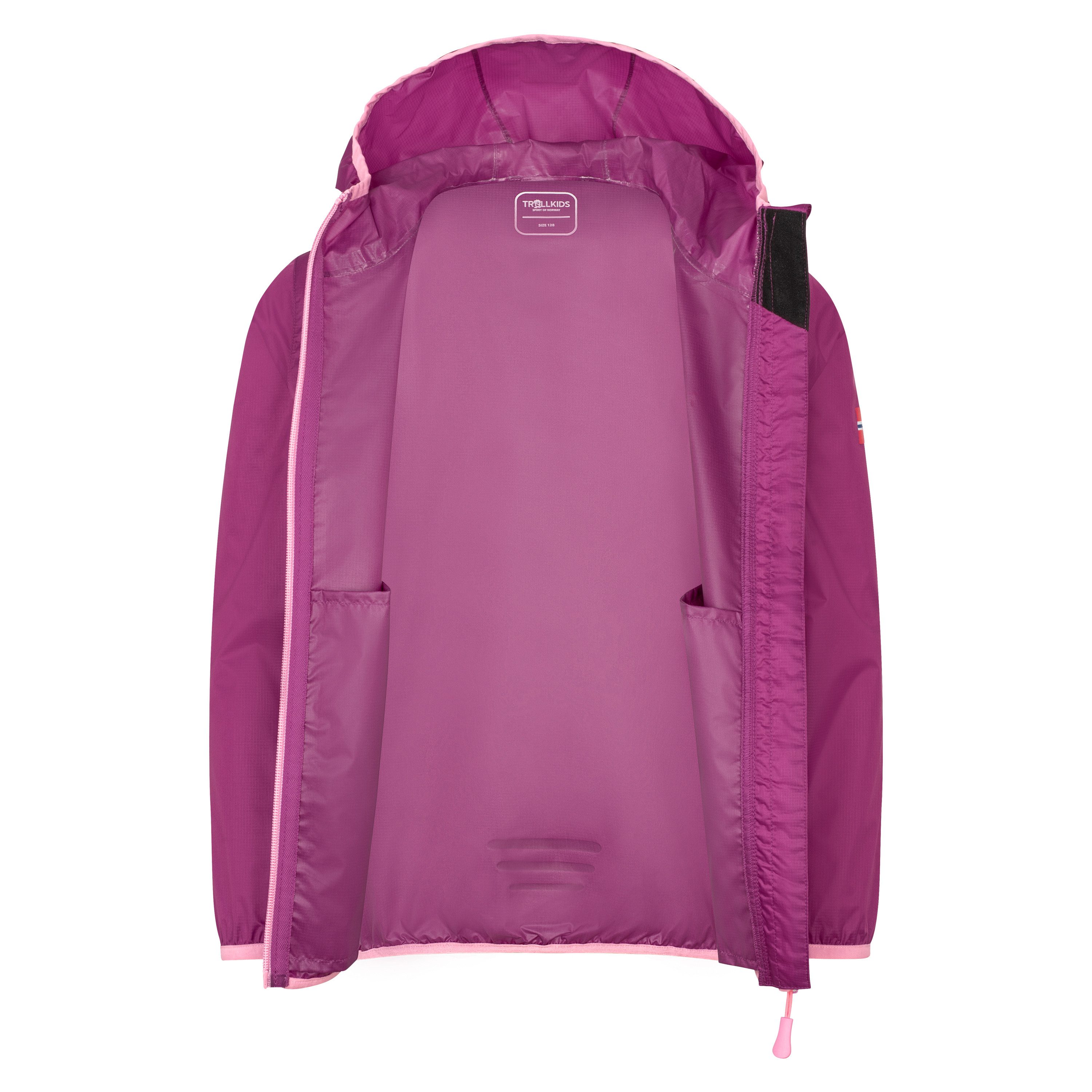 TROLLKIDS Regenjacke Kids Trolltunga Jacket sportlich, aus Polyamid, mit Kapuze, wasserdicht, winddicht, leicht – Bild 4 von 4