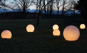 Kiom Dekolicht Kugelleuchte Gartenkugel GlowOrb white 45 cm E27, unten abgeflacht, Leuchtmittel nicht inklusive, Leuchtmittel abhängig