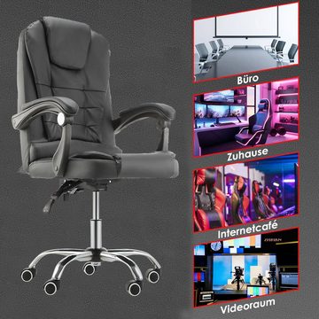 oyajia Gaming-Stuhl Massage Bürostuhl Chefsessel Ergonomischer Gaming Stuhl mit Fußstütze, mit verstellbare Lendenkissen, Kopfkissen und Armlehnen, Drehsessel