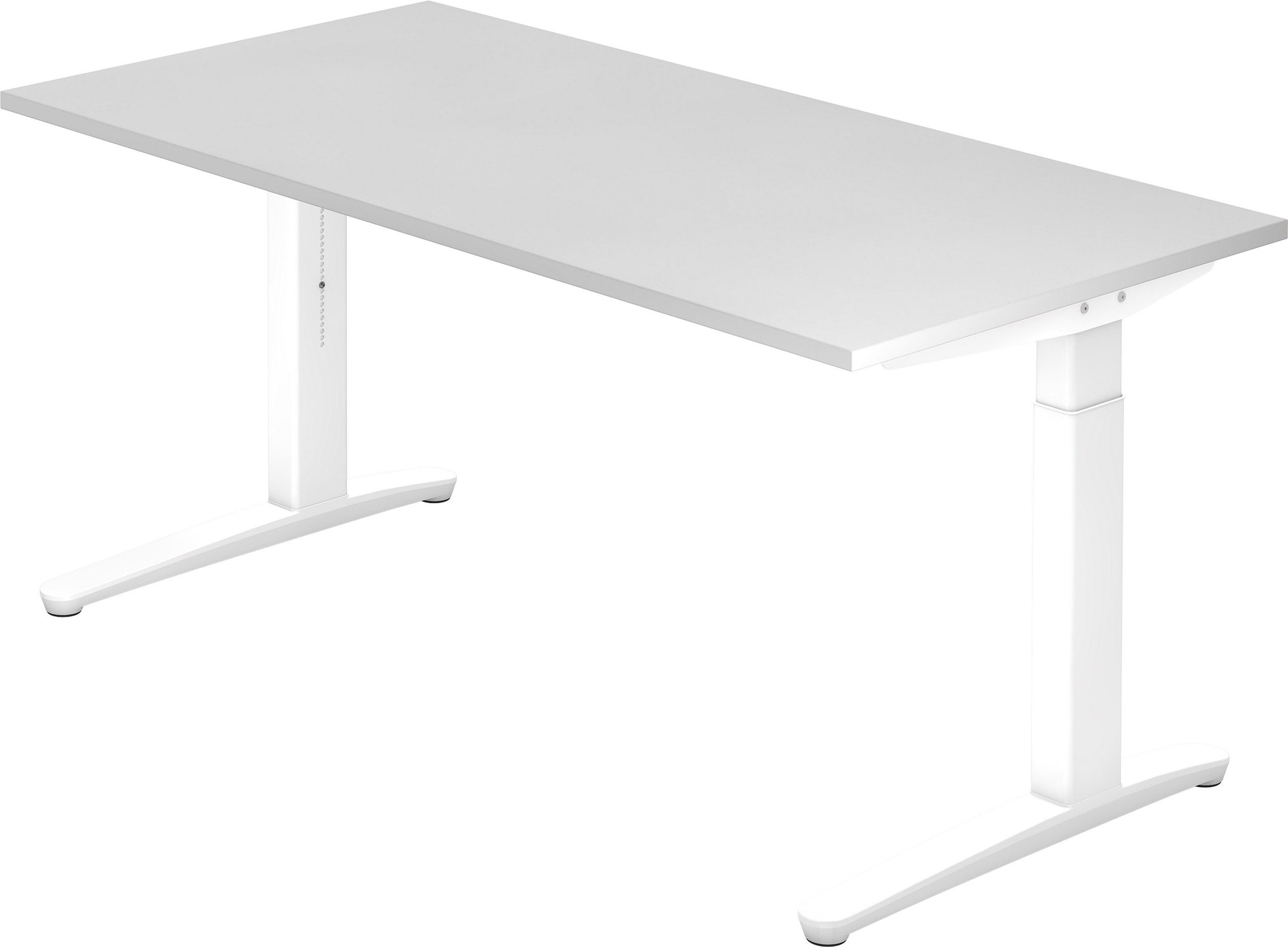 bümö Schreibtisch Schreibtisch Serie-XB, Rechteck: 160 x 80 cm - Dekor: Weiß - Gestell: Weiß