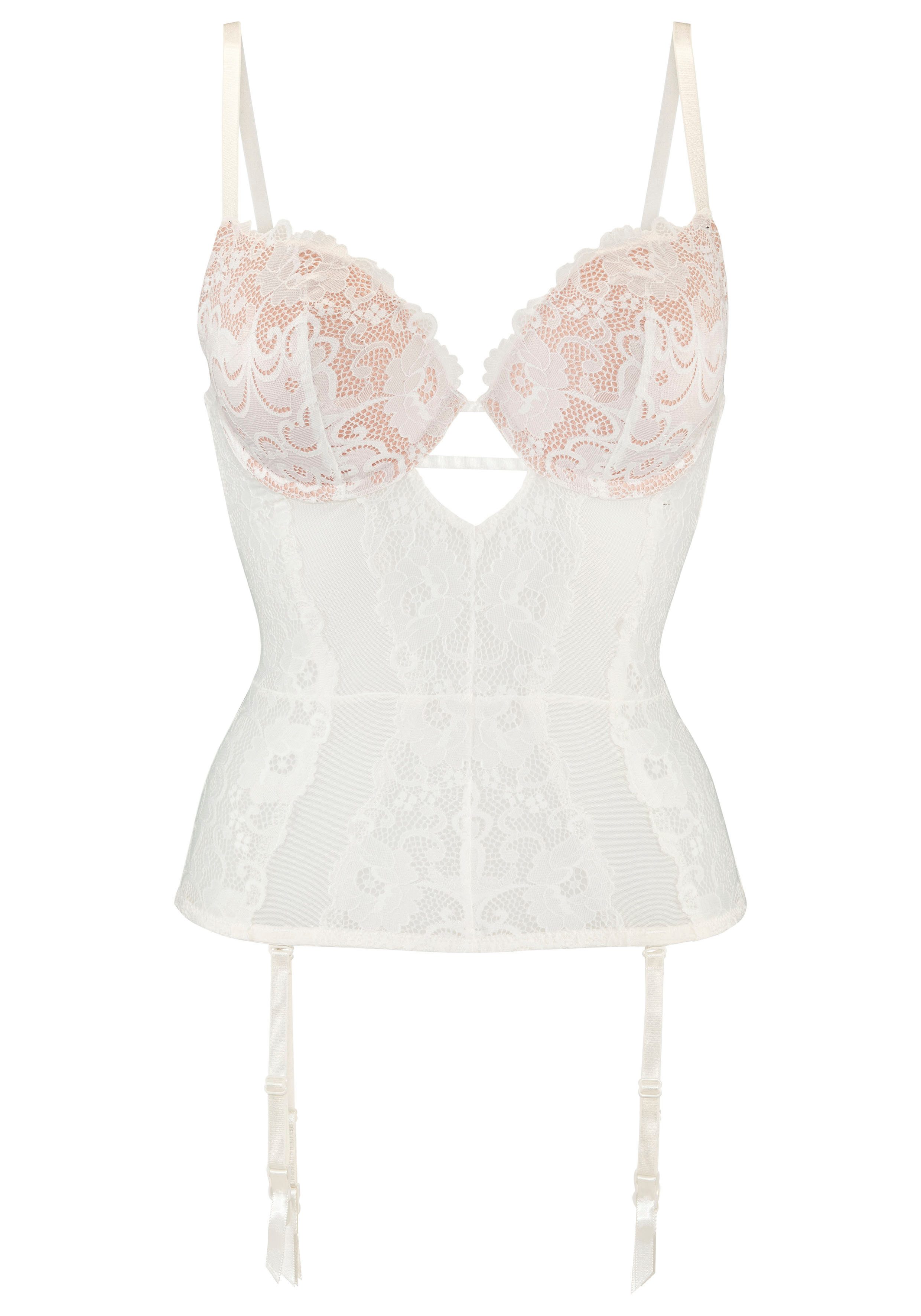 JETTE Corsage mit Push-up-Kissen und abnehmbare Strapse, sexy Dessous, Reizwäsche