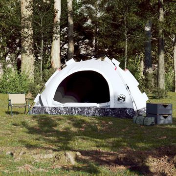 vidaXL Kuppelzelt Zelt Campingzelt 4 Personen Weiß Verdunkelungsstoff Quick Release