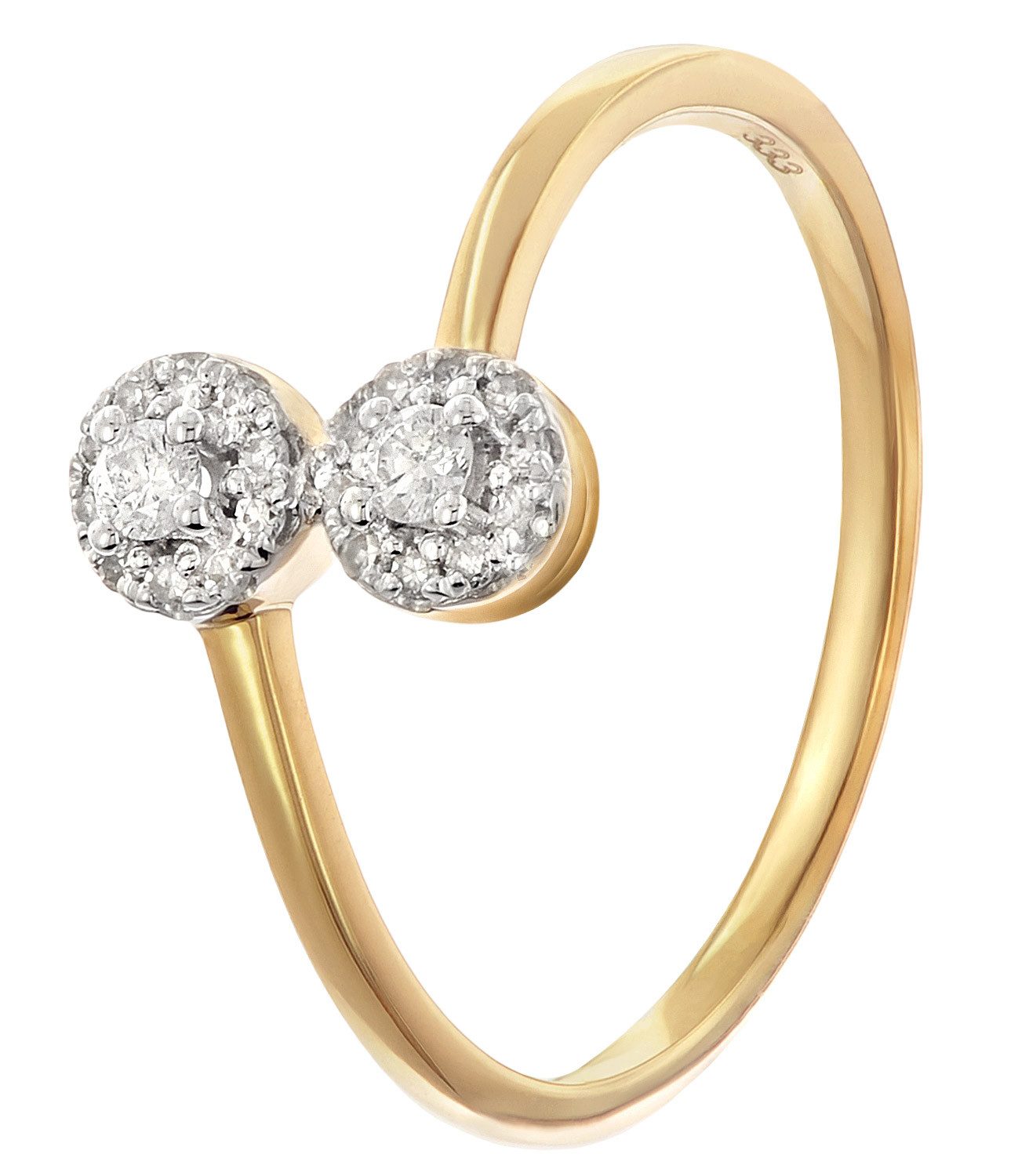 Goldring Damenmit Diamanten Gold 333/8K