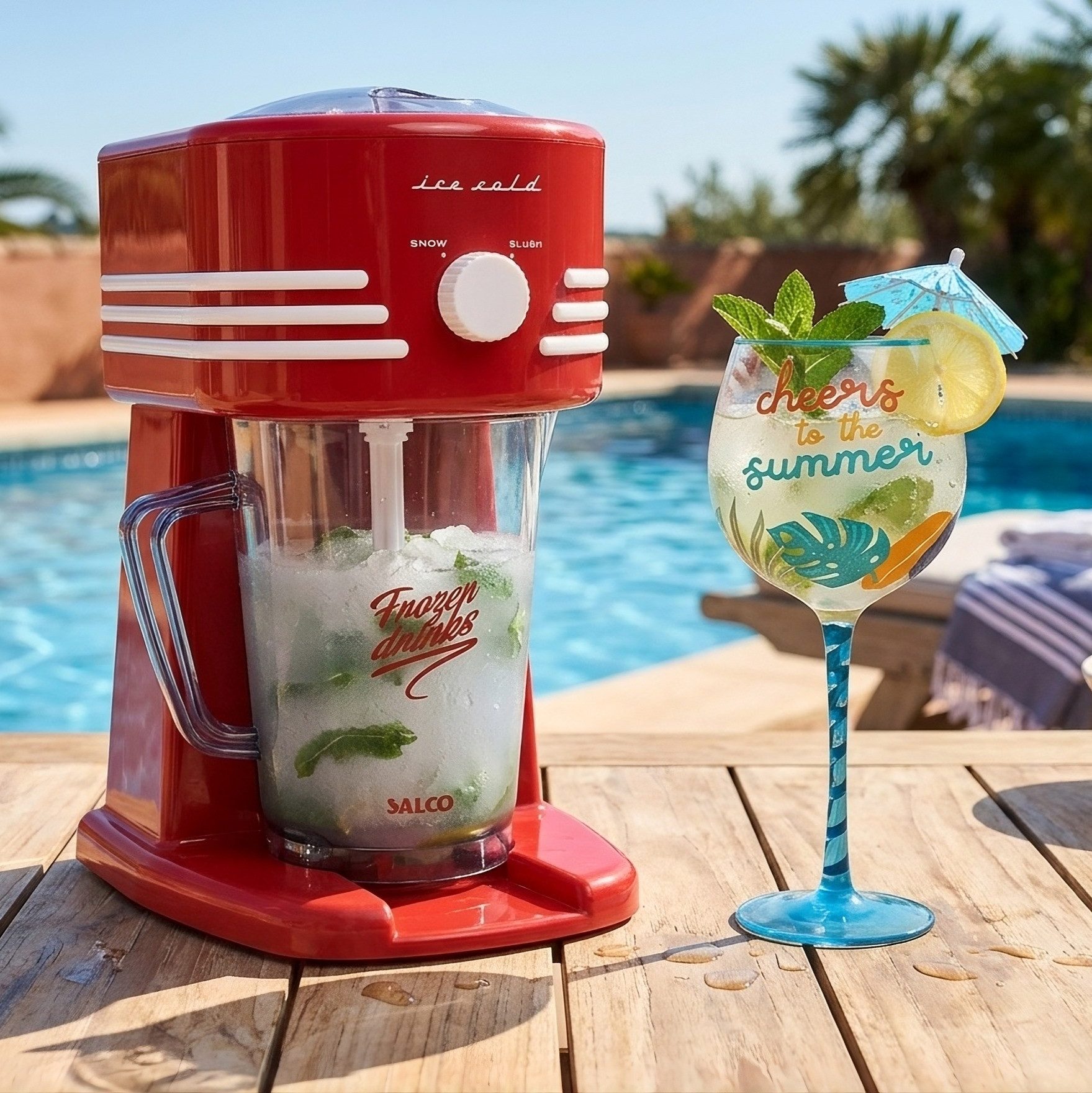 SALCO Slush Maker SNC-31, Edelstahl-Rührarm, grobes oder feines Eis, inkl. Krug