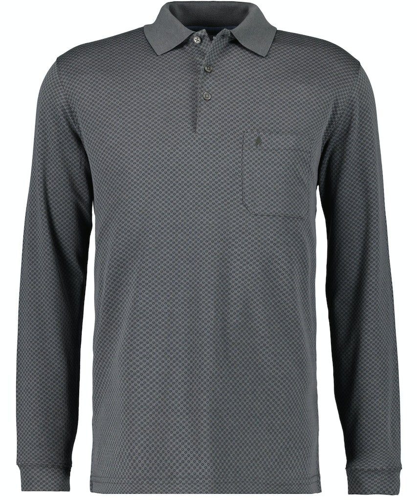 RAGMAN T-Shirt Ragman Polo SCHIEFER LS / He.Polo / button 027