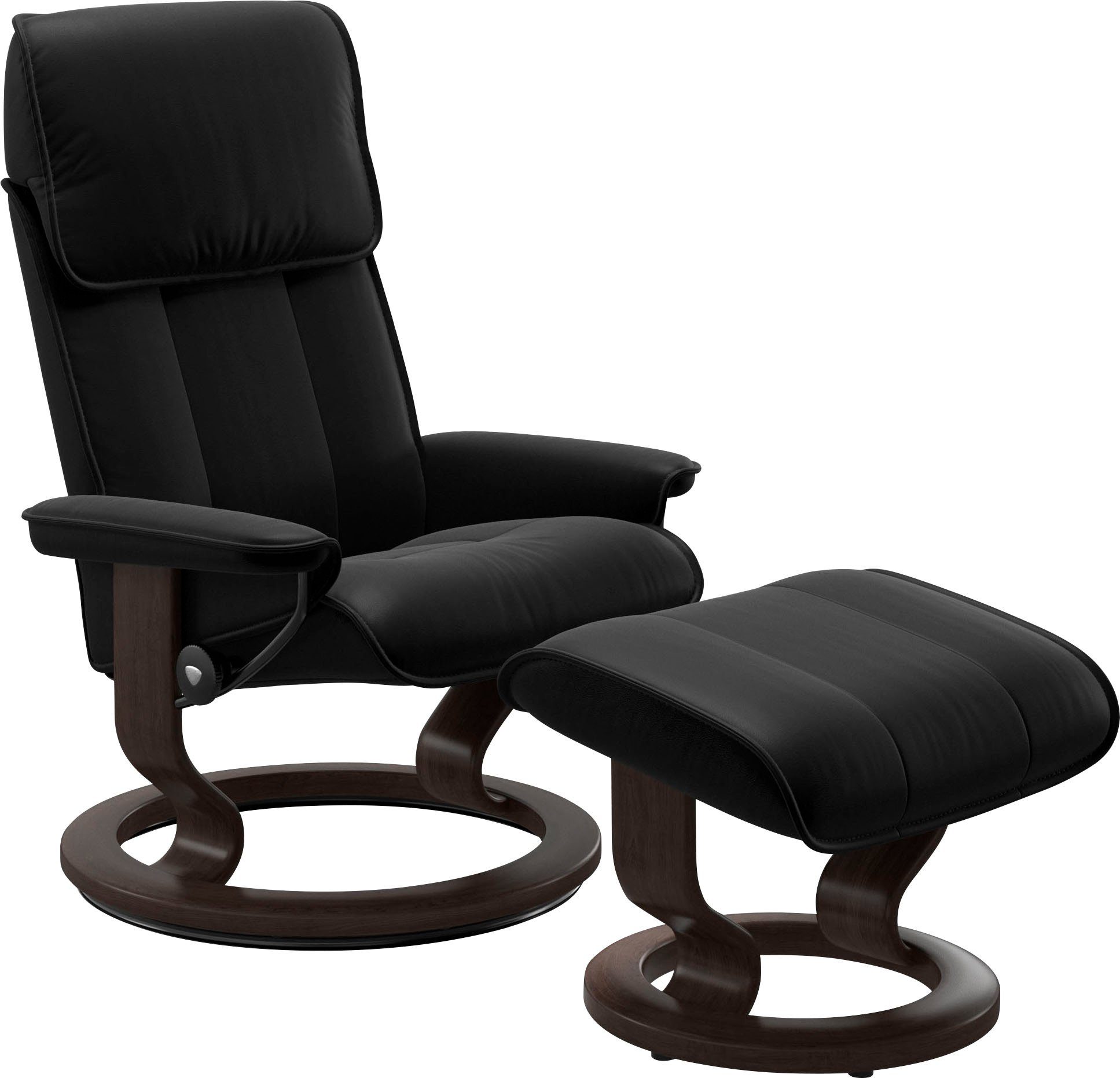 Stressless® Relaxsessel Admiral (Set, Relaxsessel inkl. Hocker), mit Classic Base, Größe M & L, Gestell Wenge