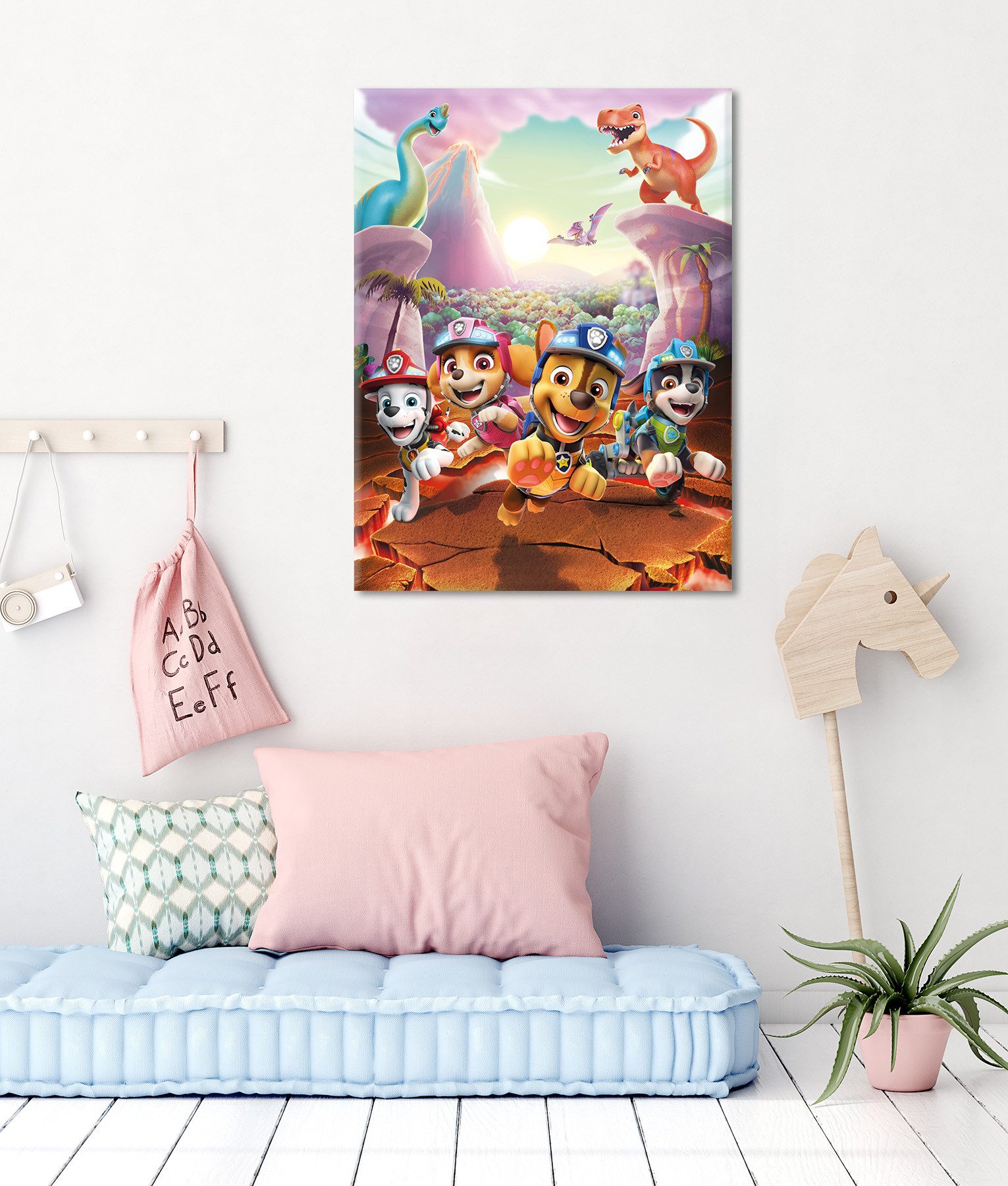 Bönninghoff Leinwandbild Wandbild DINO RESCUE PAW PATROL 46x61 cm – Leinwandbild Keilrahmen, Cartoon, Dinosaurier, Hunde, Kinder, Paw Patrol, Serien, Tiere (1 S – Bild 2 von 5