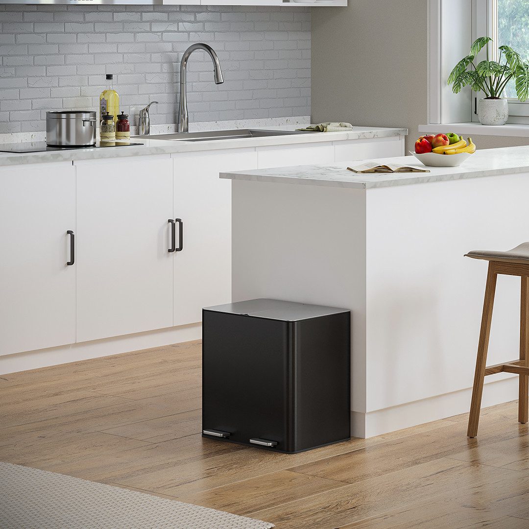 STEELSØN Mülleimer Gloas 2x15 Liter, Abfalleimer aus Edelstahl, mit Soft-Close-Funktion & Inneneimer