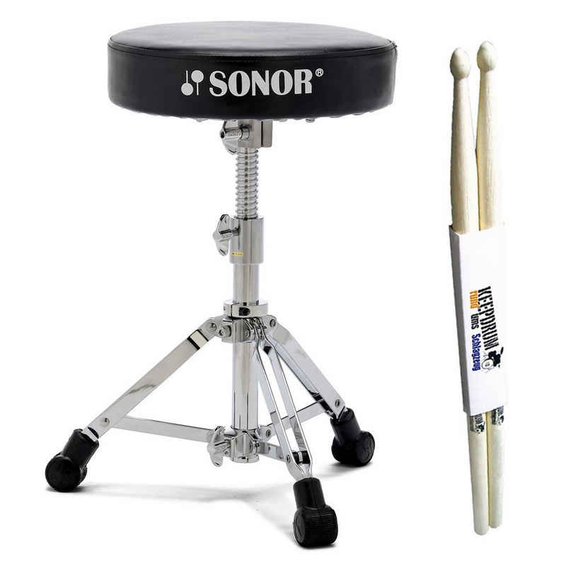 SONOR Schlagzeug Sonor DT 2000 Schlagzeug Hocker + Drumsticks