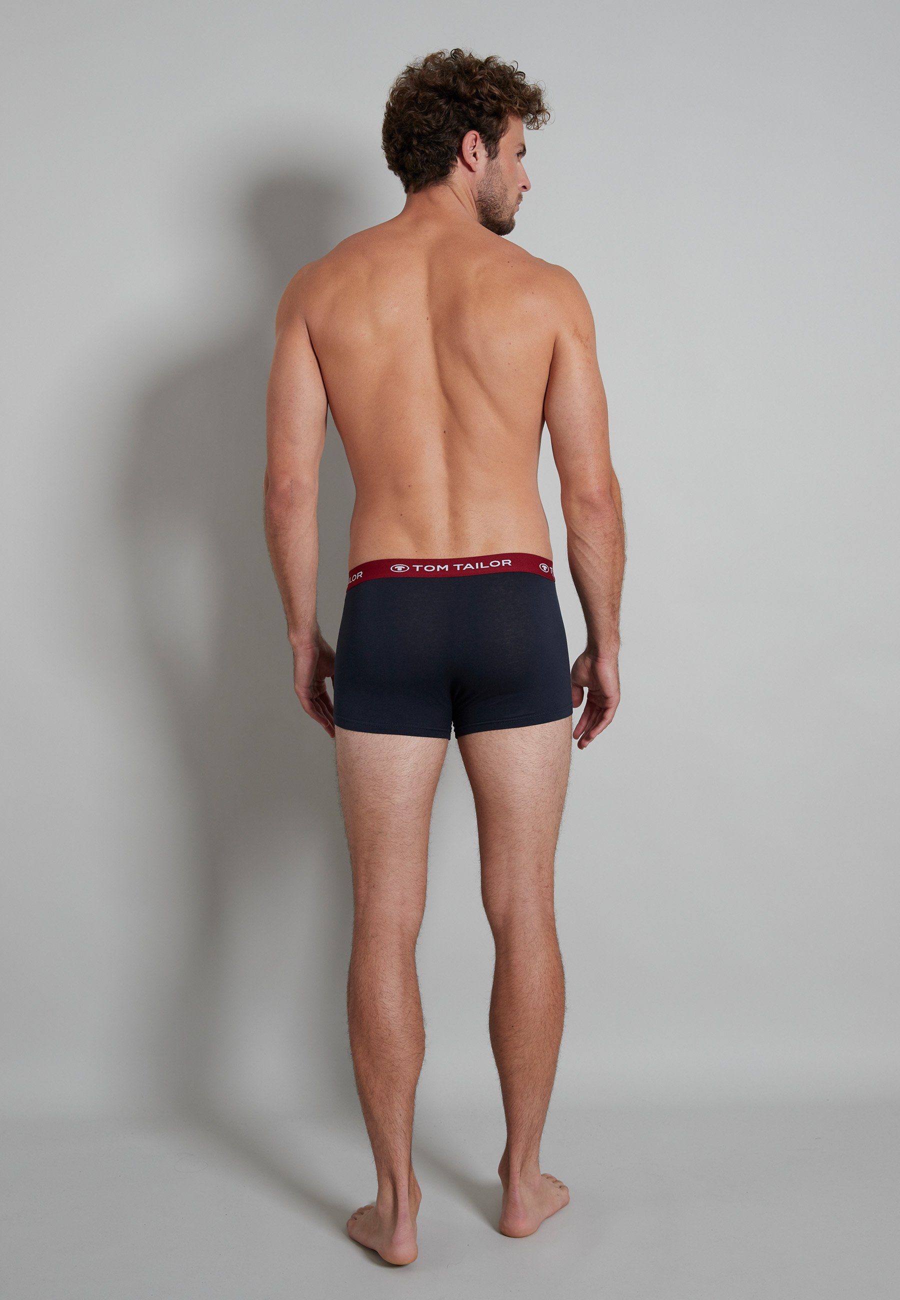 TOM TAILOR Boxershorts TOM TAILOR Herren Hip Pants blau uni 5er Pack (5-St) – Bild 4 von 4