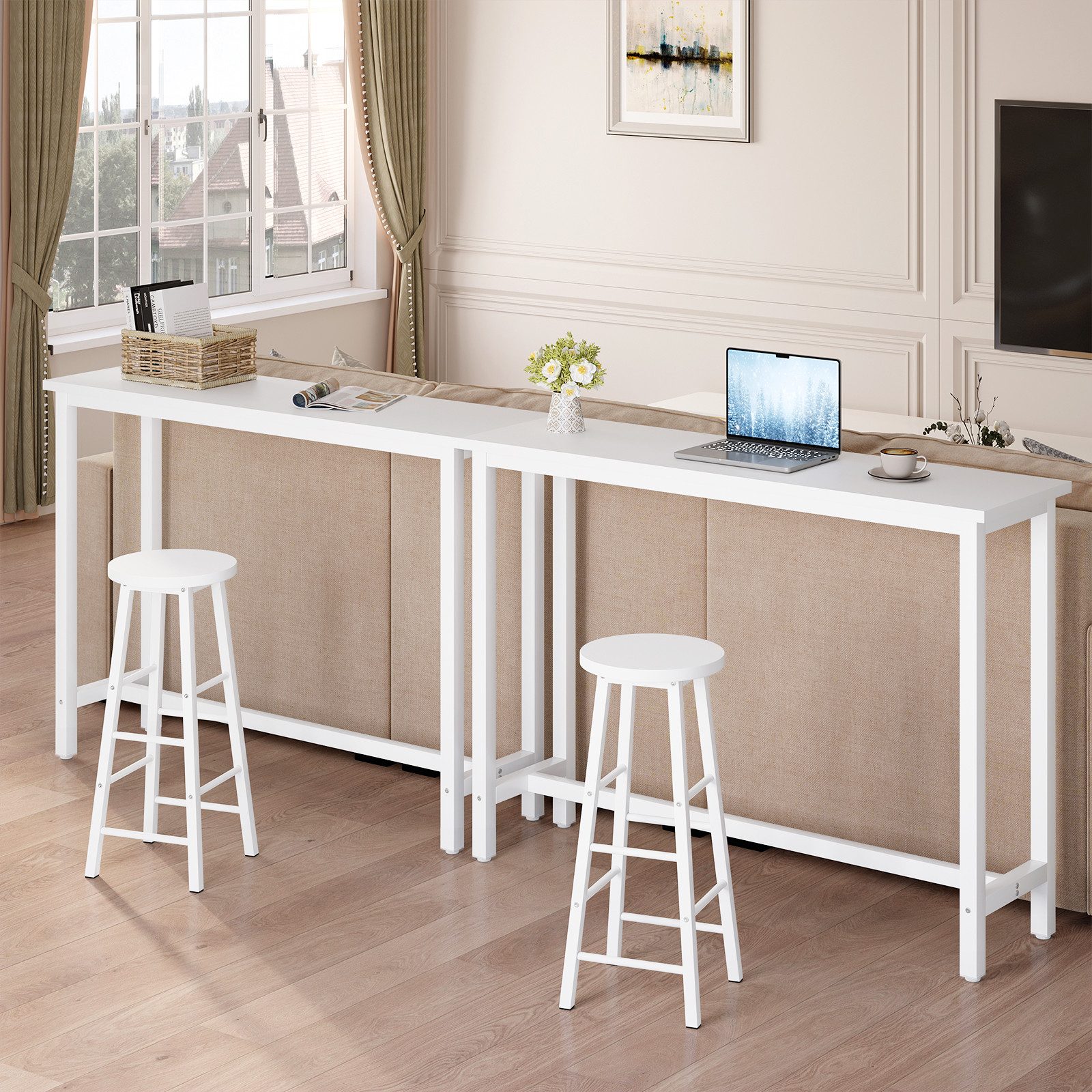 Woltu Bartisch, Bartisch aus Metall, Tischplatte aus MDF, 100x40cm günstig online kaufen