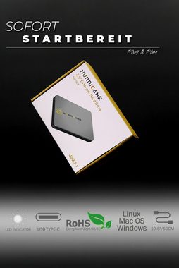 HURRICANE MD25C3 space gray Hurricane 200GB 2.5 Zoll Externe tragbare Festplatt externe HDD-Festplatte