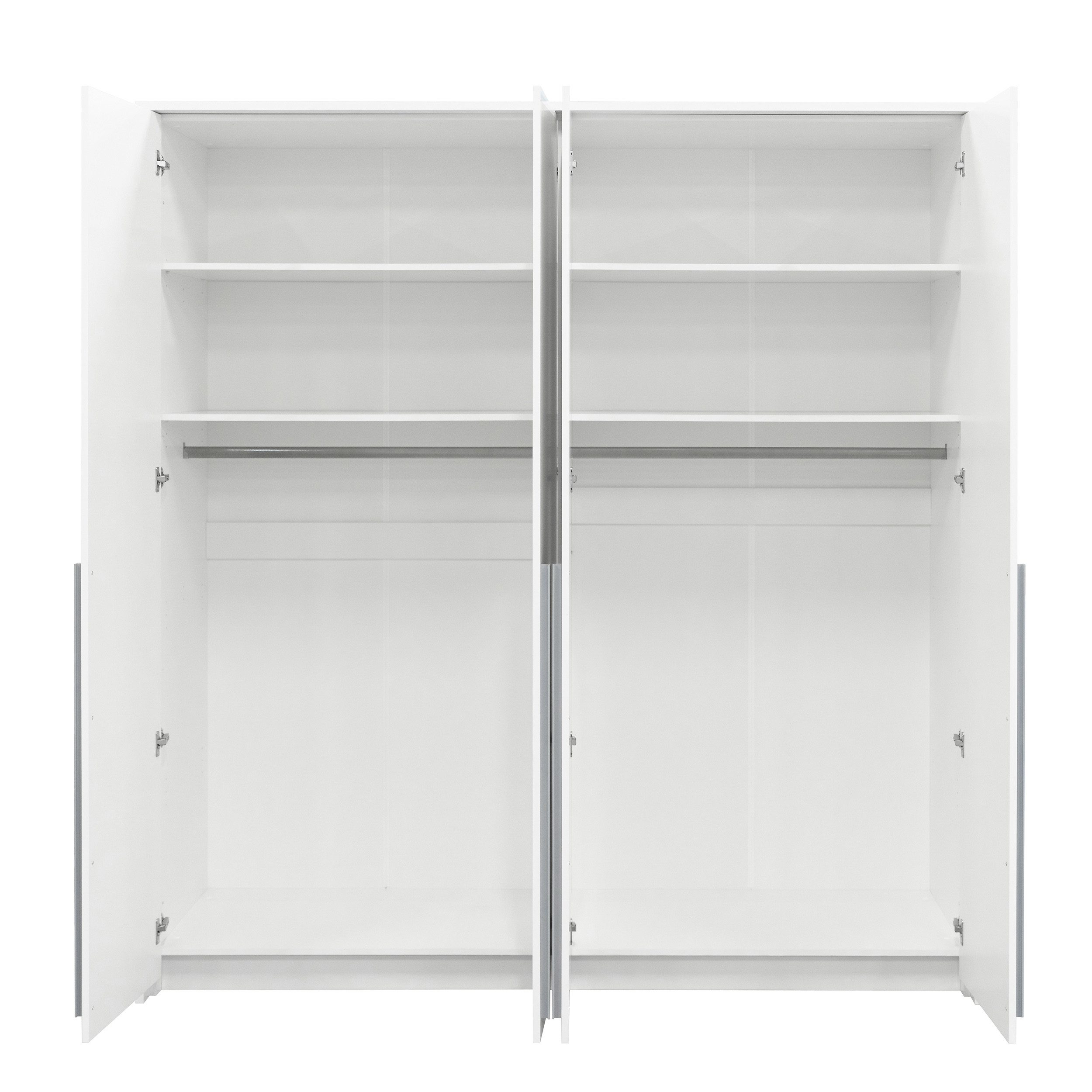 Beautysofa Drehtürenschrank GIANA 4‑türig (im modernen Stil, mit 2 Kleiderstangen & 4 Ablagefächern) Breite: 210 cm