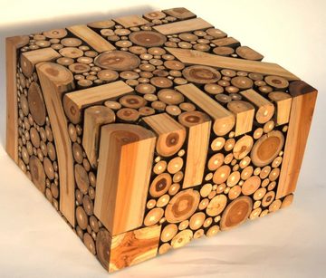 Brillibrum Beistelltisch Baumscheibentisch Mischholz Naturholz Beistelltisch Teak Holz
