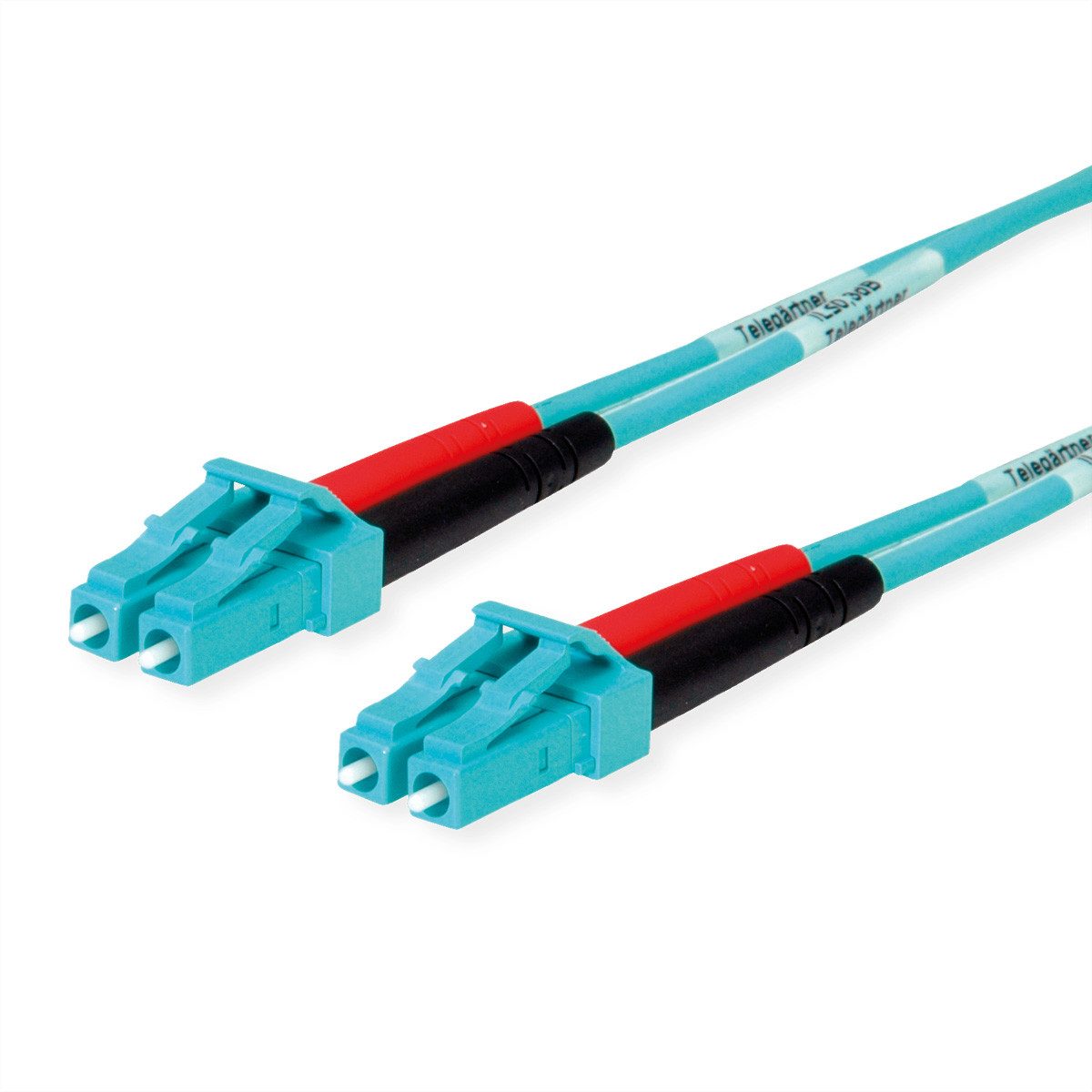 Telegärtner LWL Rangierkabel 2x G50/125 OM3 Glasfaserkabel, (100.0 cm), 1x LC Duplex - 1x LC Duplex