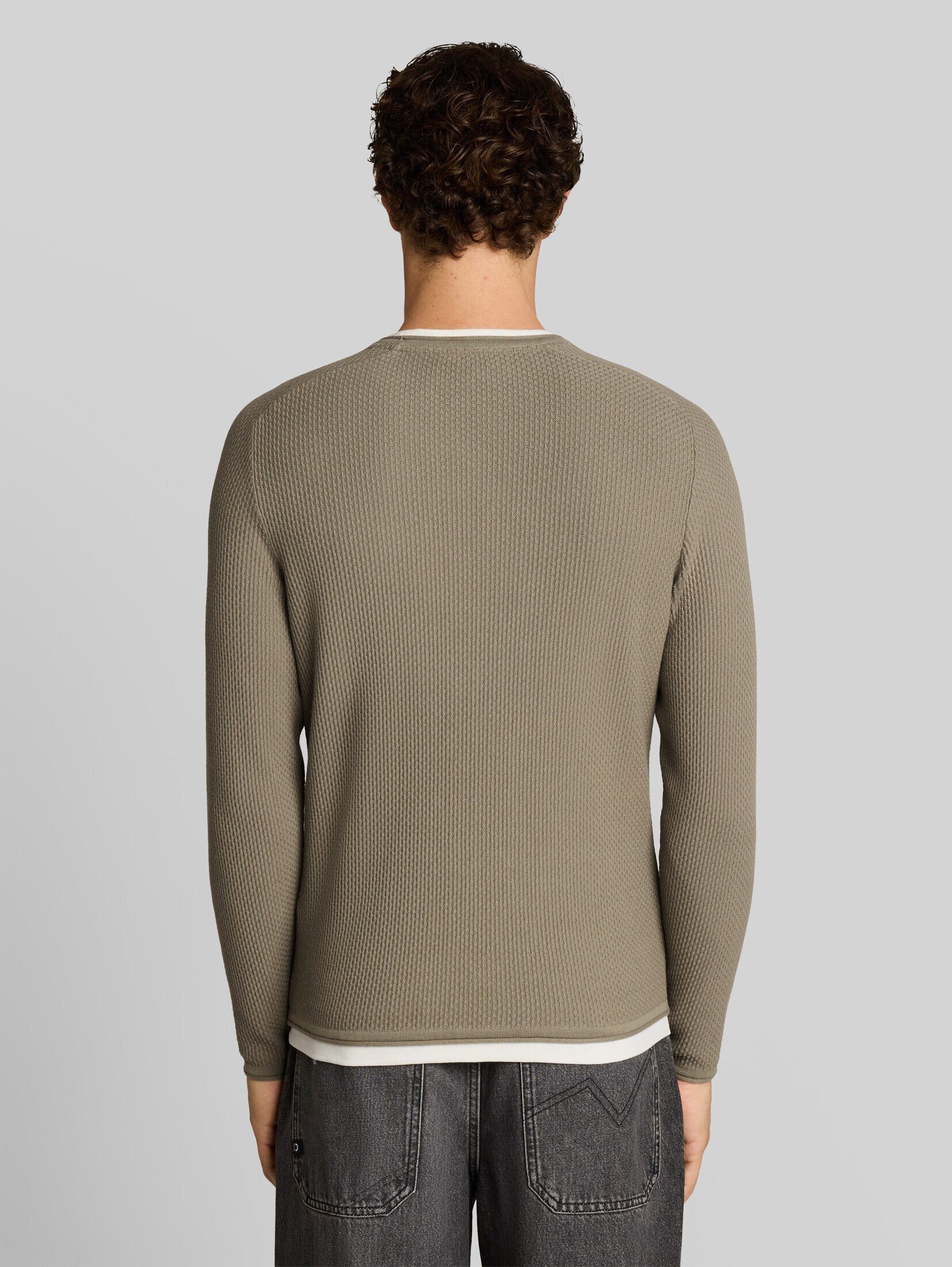 TOM TAILOR Denim Strickpullover Pullover & Strickjacken Strickpullover im 2-in-1-Look