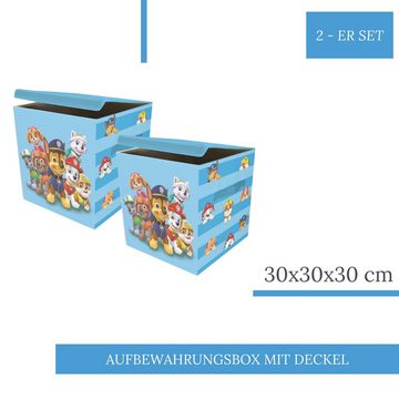 MTOnlinehandel Aufbewahrungsbox Box mit Deckel „ Paw Patrol “ 30x30x30 cm, 2er-Set, 100% Polyester (2 St), Spielzeugbox für Kinder