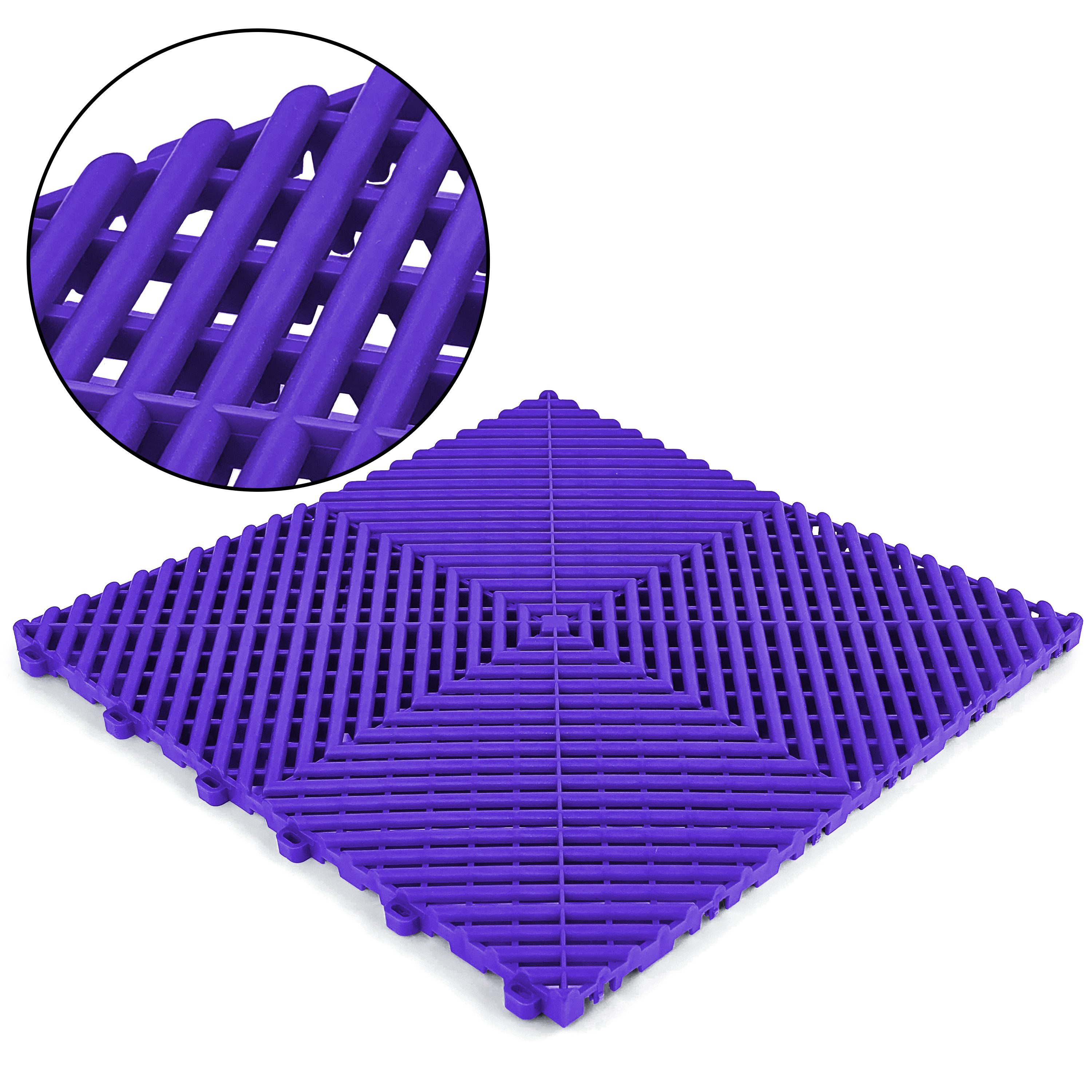 RAMROXX Klickfliese Performance Bodenfliese Garagenboden Floor Violett 40x40cm