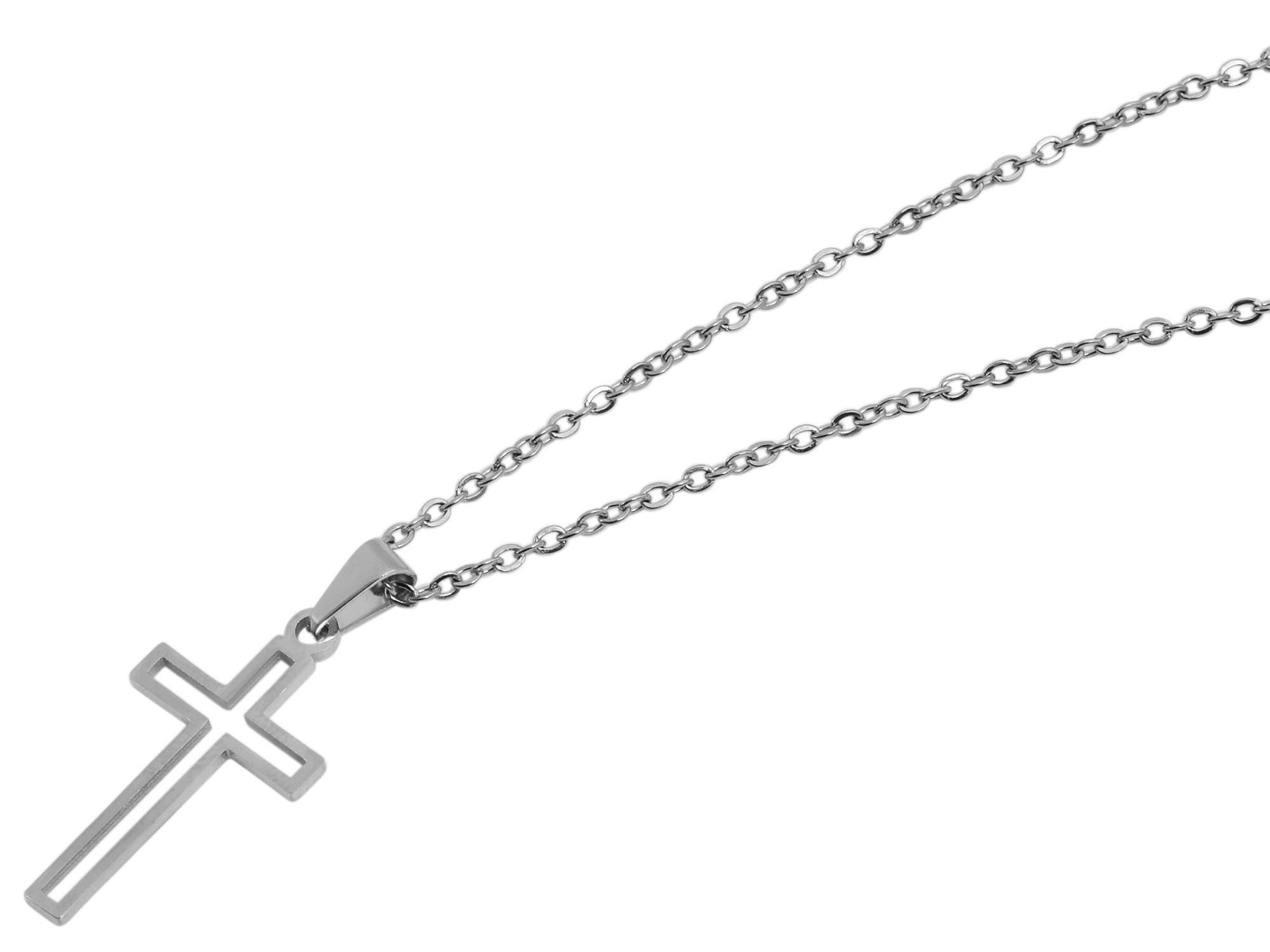 Kette ohne Anhänger Halskette mit Anhänger – Kreuz aus Edelstahl