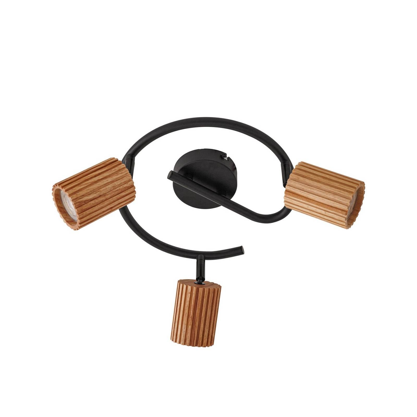 Lindby Deckenstrahler Stralino, Holz IP20, 3 günstig online kaufen