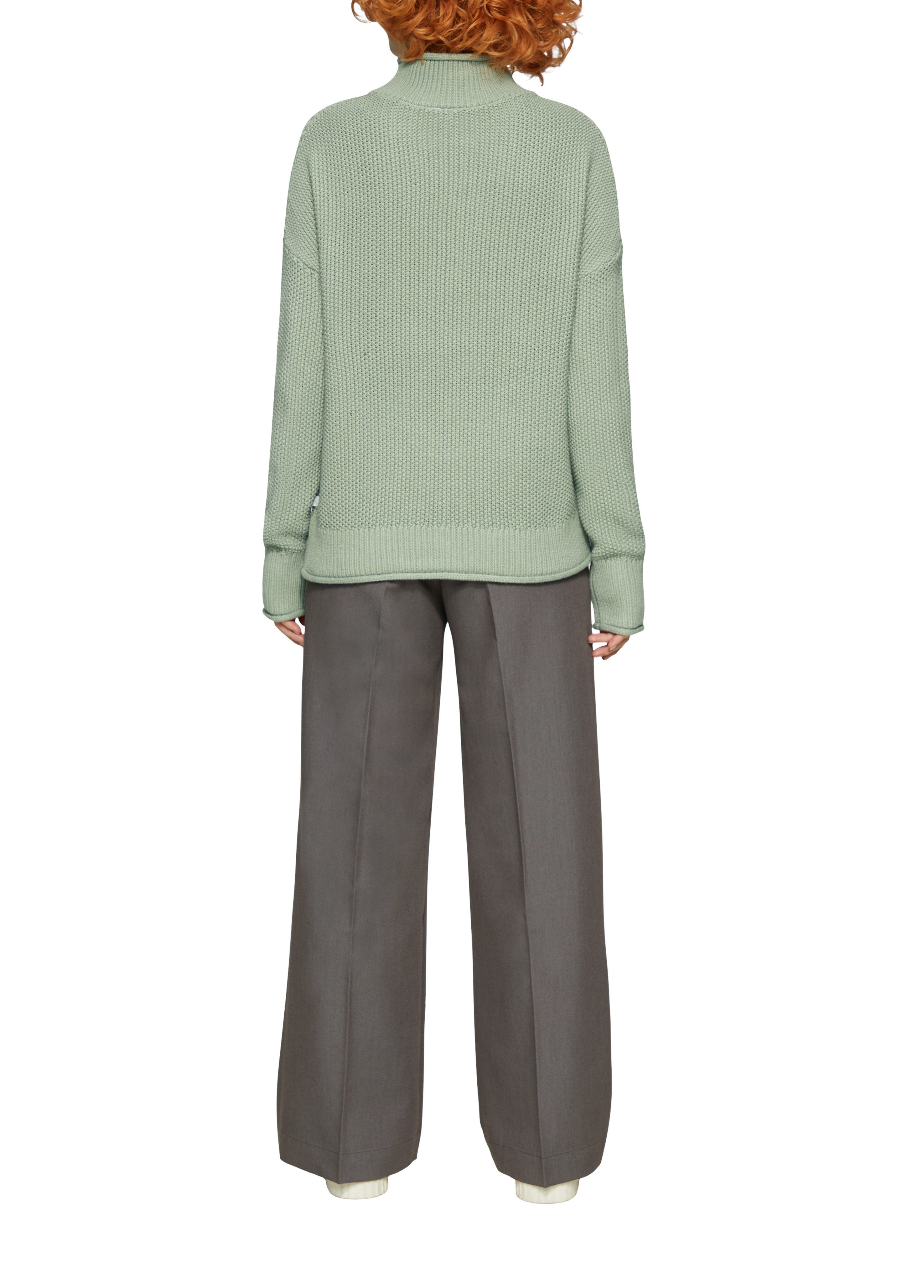 QS Strickpullover mit geripptem Rollkragen