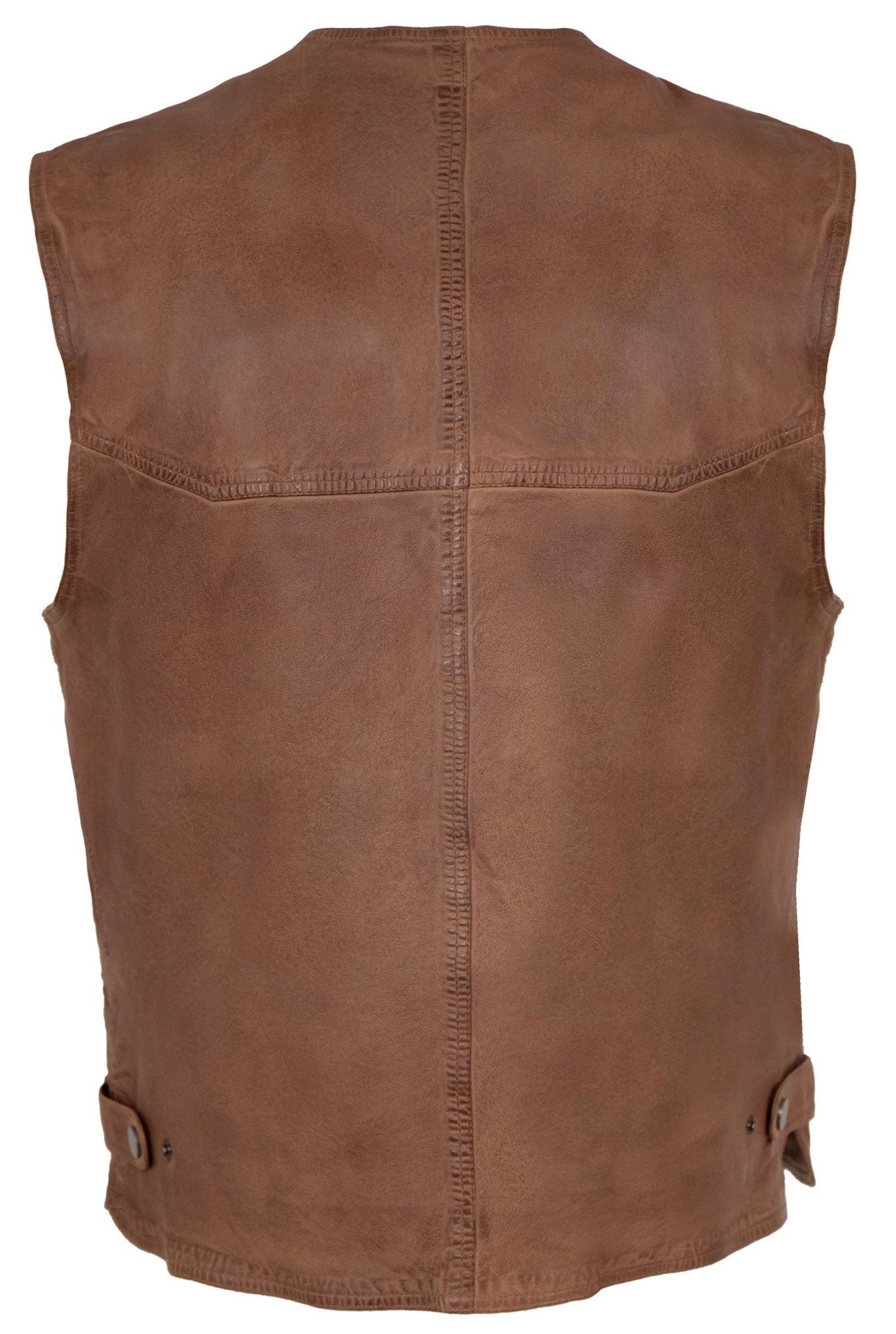 Maddox Lederweste Georgio MADDOX - Herren Lederweste Lammnappa cognac