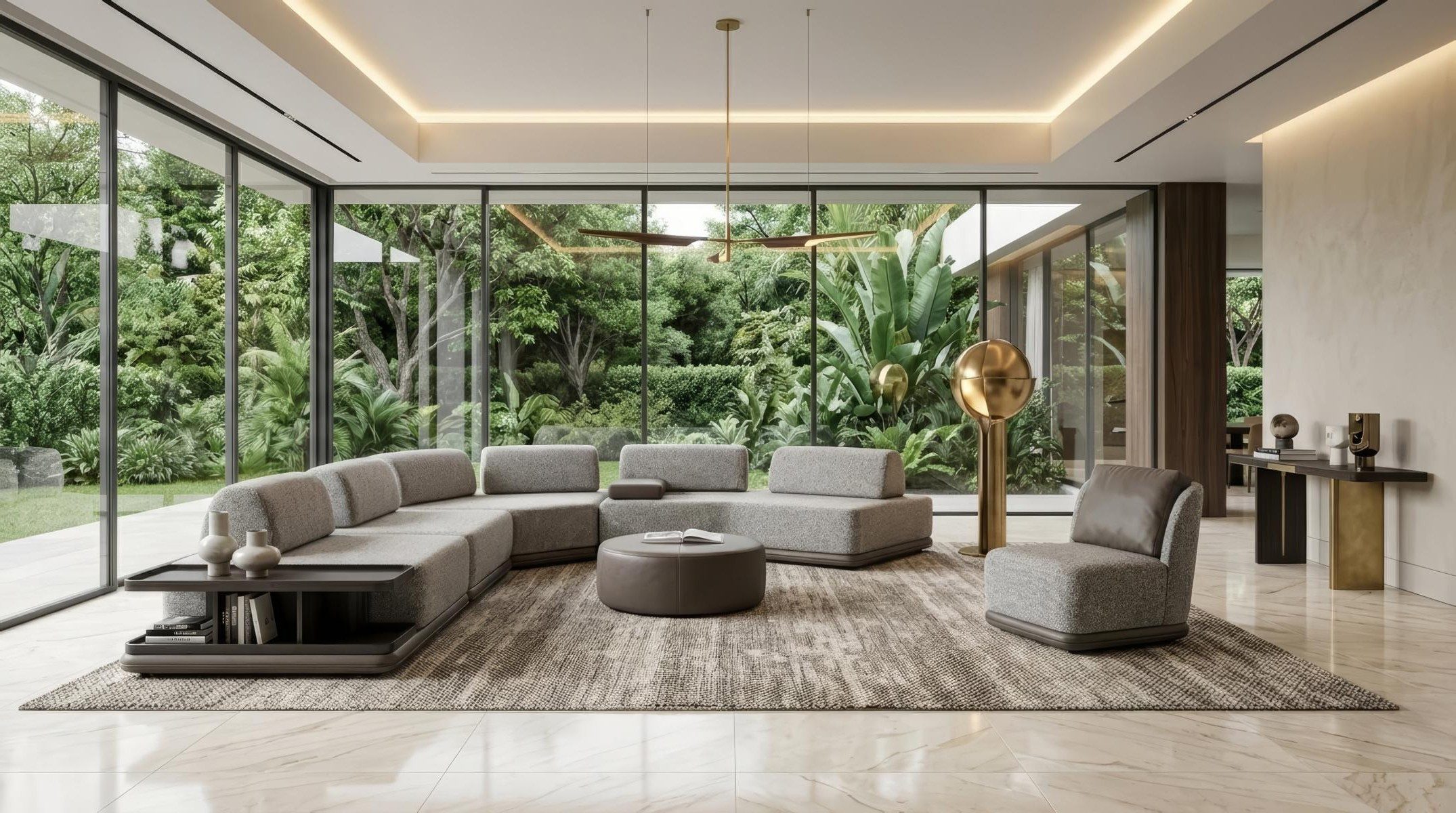 Xlmoebel Polstergarnitur Sofa Garnitur Ecksofa Sessel Modern Grau Bequem Couch Polster Lounge, (4-tlg., 4-tlg)