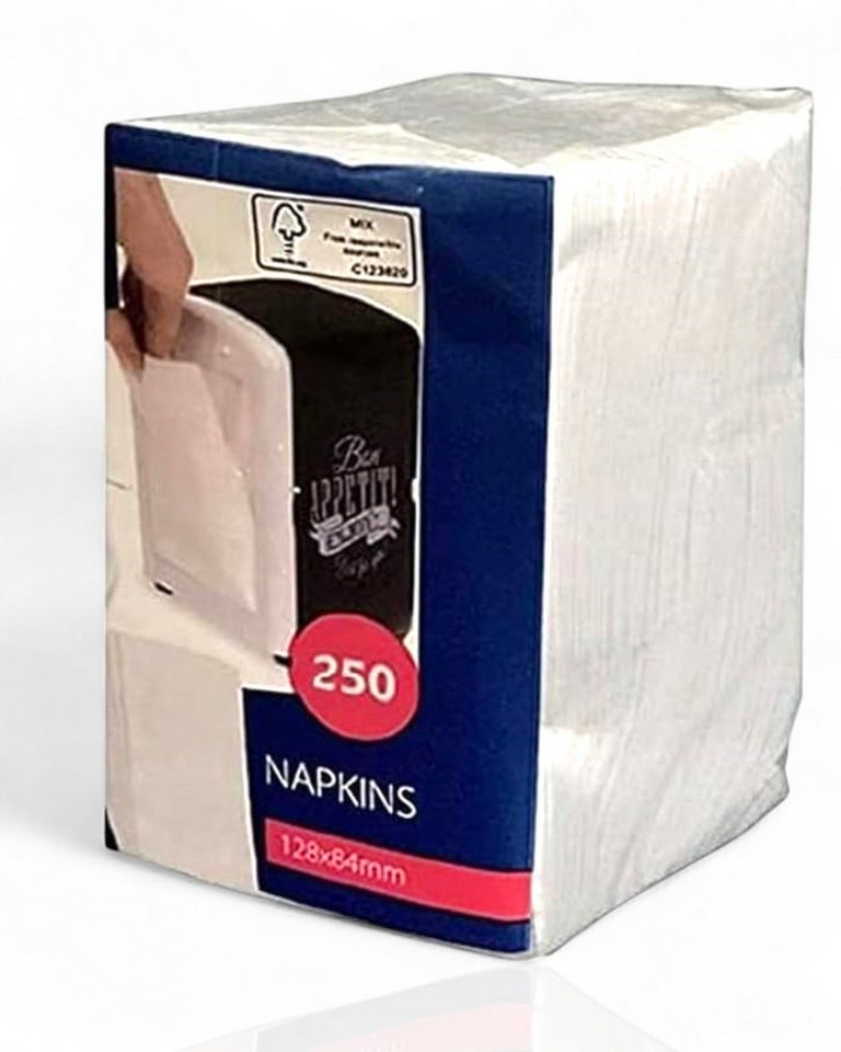 WestCraft Papierserviette Spender Marken Servietten für weiß Original 8,5 x 12,5cm, (250 St), Spenderservietten 1/8 Falz