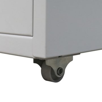möbelando Rollcontainer 3007187, (LxBxH: 28x41x68,5 cm), aus Stahl in Grau mit 5 Schubladen