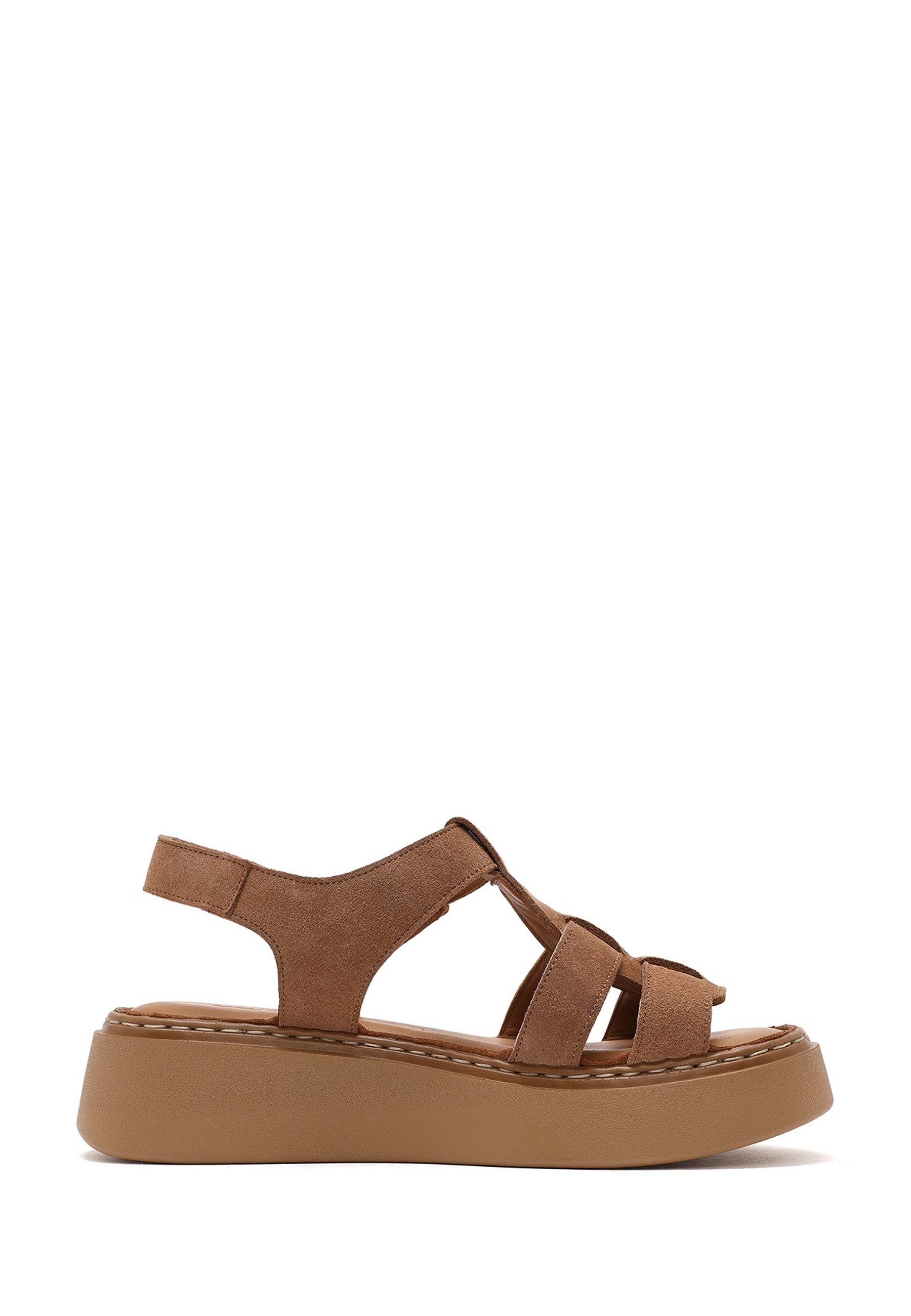 Derimod Sandalen aus Veloursleder Sandale Wildleder, Lederfutter, TPU-Sohle, Schnallenverschluss