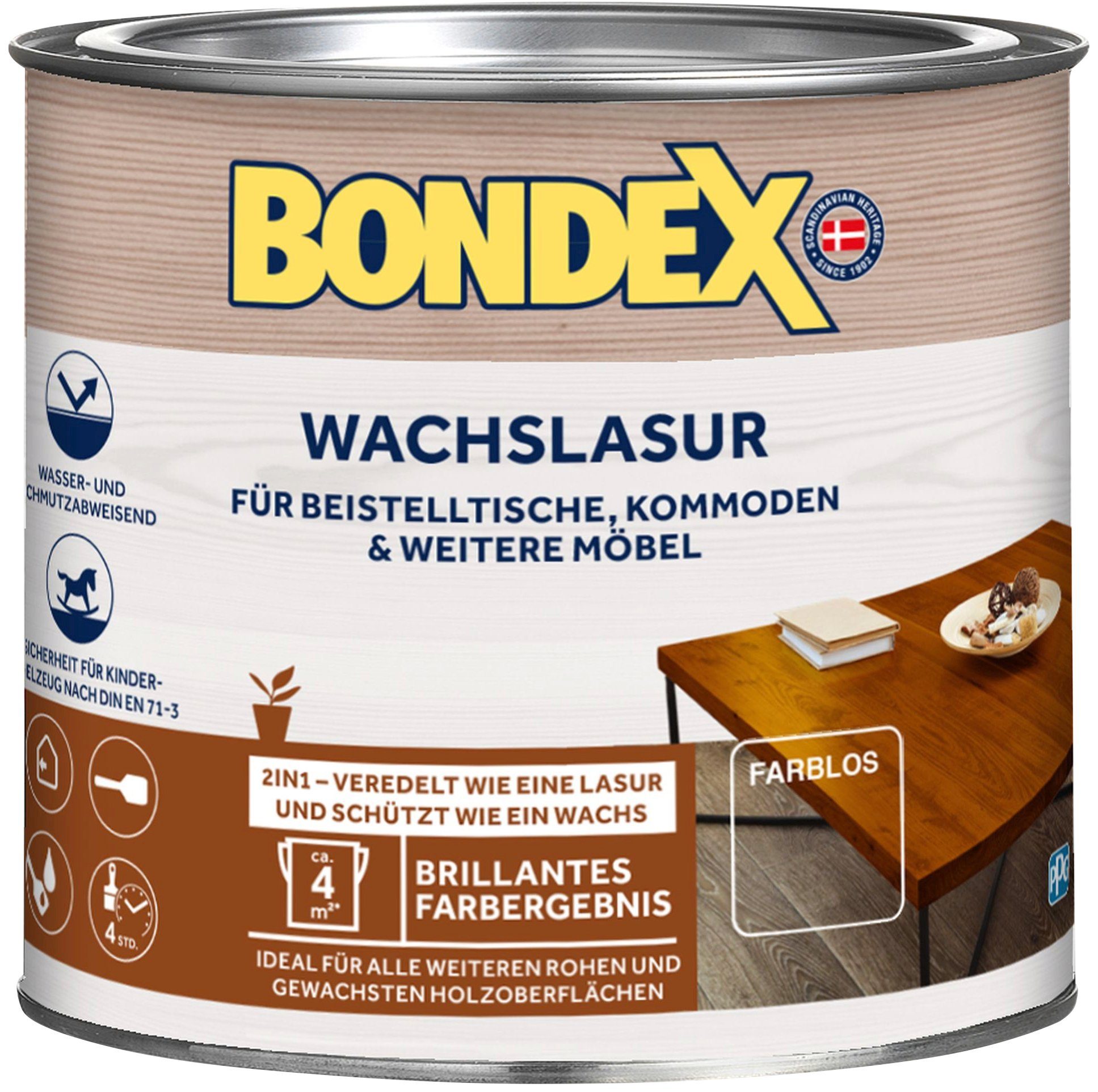 2024 ist da! Bondex Holzschutzlasur WACHSLASUR, Farblos, 0,25 Inhalt Liter