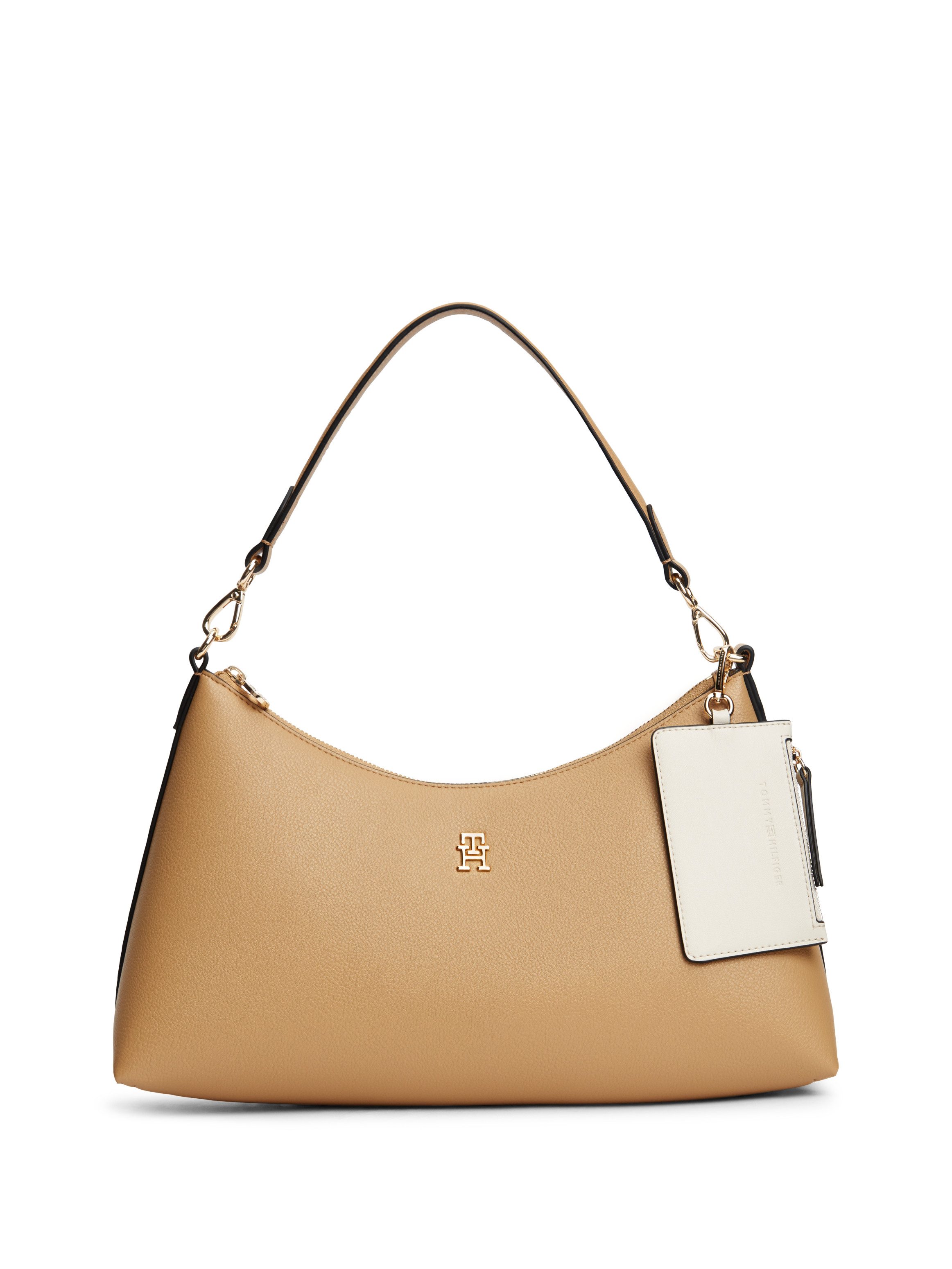 Tommy Hilfiger Schultertasche TH ICON SHOULDER BAG (Set, Mit abnehmbarem Schlüsseltäschen), Damen Handtasche, Clutch mit edlem Logoschriftzug