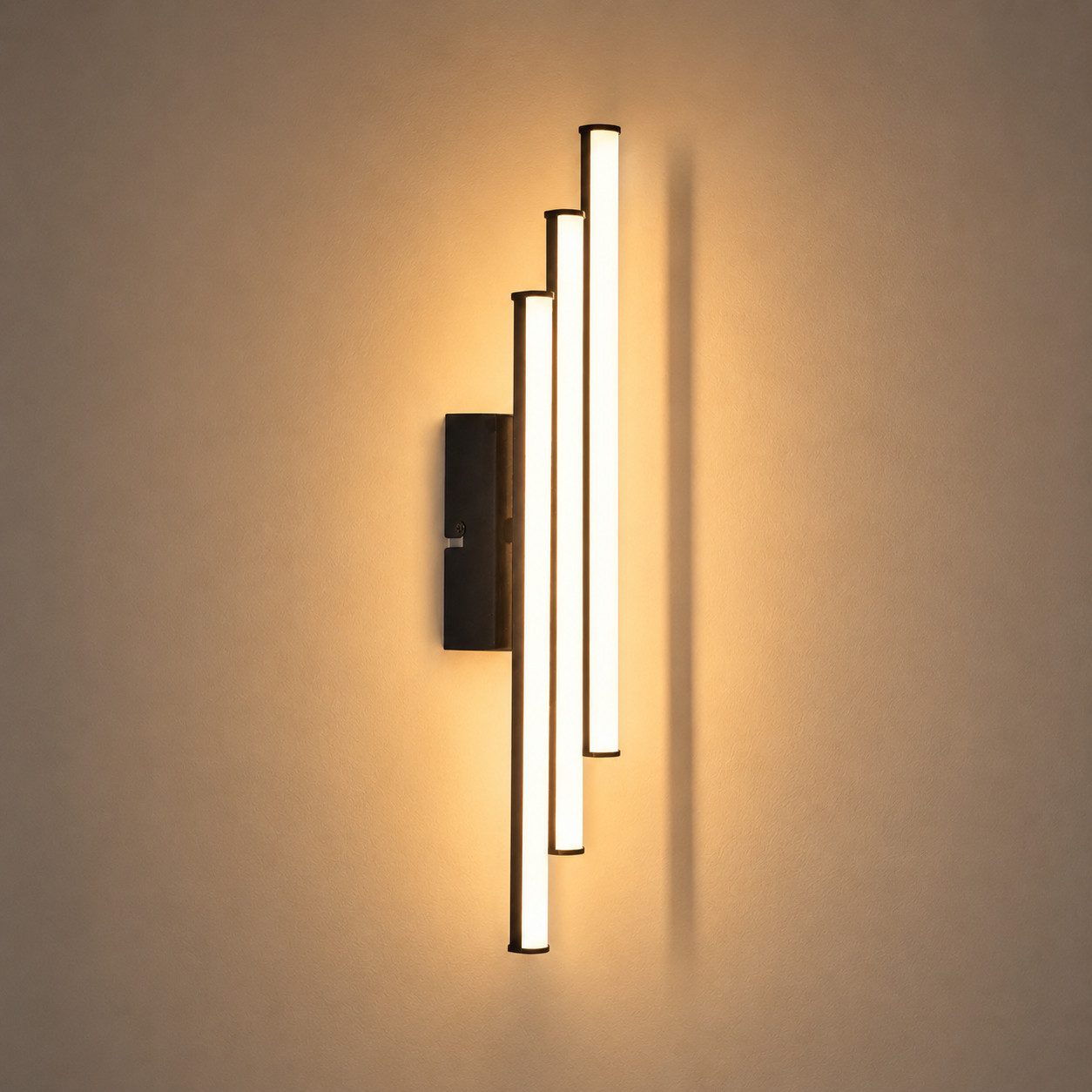 Nettlife LED Wandleuchte Innen Schwarz Modern 6/12/18/27W 3000K Flur Wandbeleuchtung Warmweiß, LED fest integriert, Warmweiß, Wandlicht für Wohnzimmer Schlafzimmer Küche