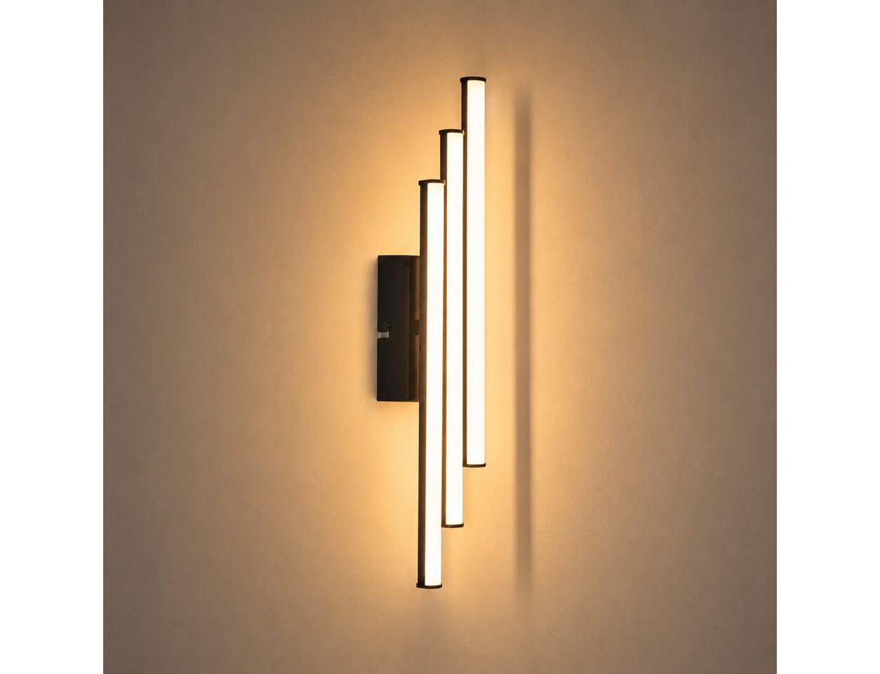 Nettlife LED Wandleuchte Innen Schwarz Modern 6/12/18/27W 3000K Flur Wandbeleuchtung Warmweiß, LED fest integriert, Warmweiß, Wandlicht für Wohnzimmer Schlafzimmer Küche